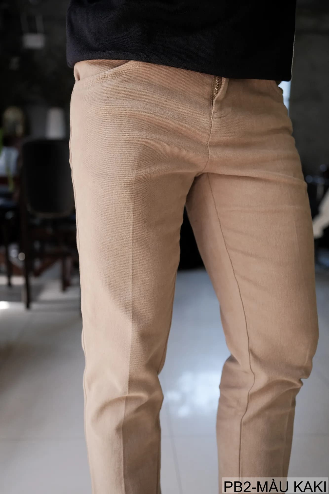 PB2 - Quần Jeans Nam Ống Đứng Cổ Điển, Chất Cotton Co Giãn, Màu Kaki Đen, Phù Hợp Đi Chơi Đi Làm - ảnh 4