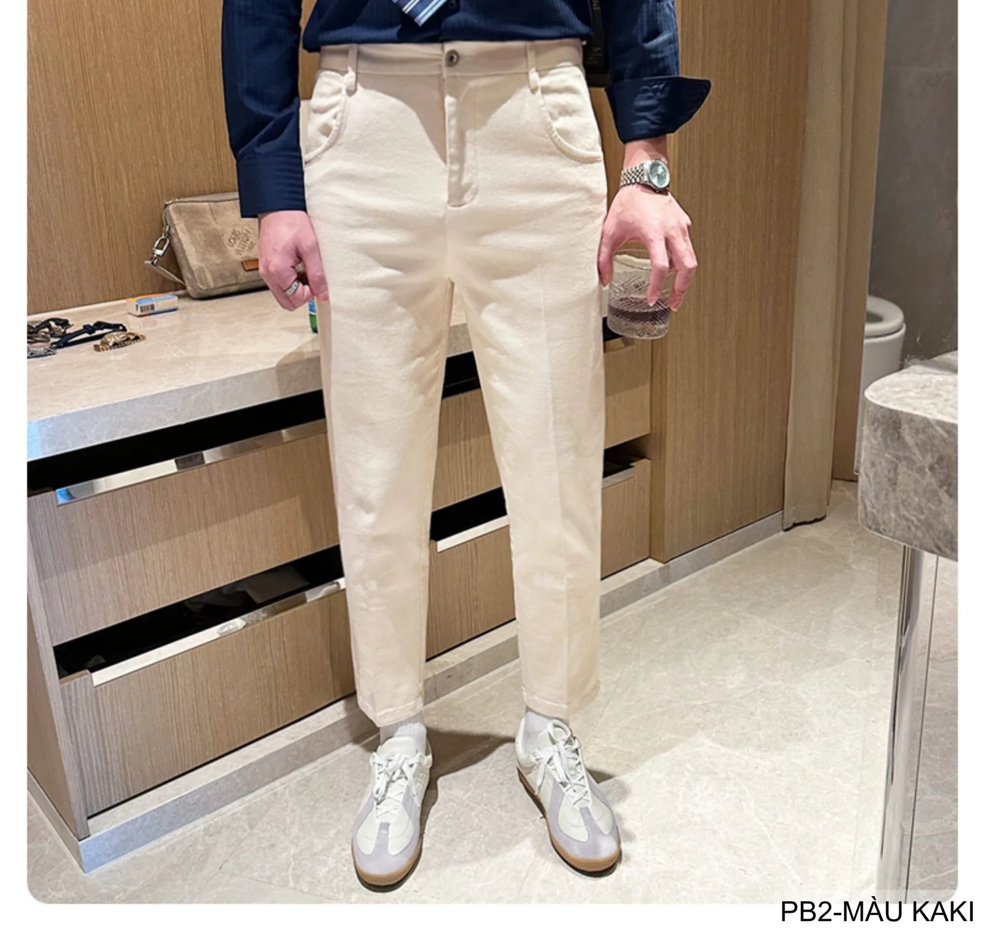 PB2 - Quần Jeans Nam Ống Đứng Cổ Điển, Chất Cotton Co Giãn, Màu Kaki Đen, Phù Hợp Đi Chơi Đi Làm - ảnh 14