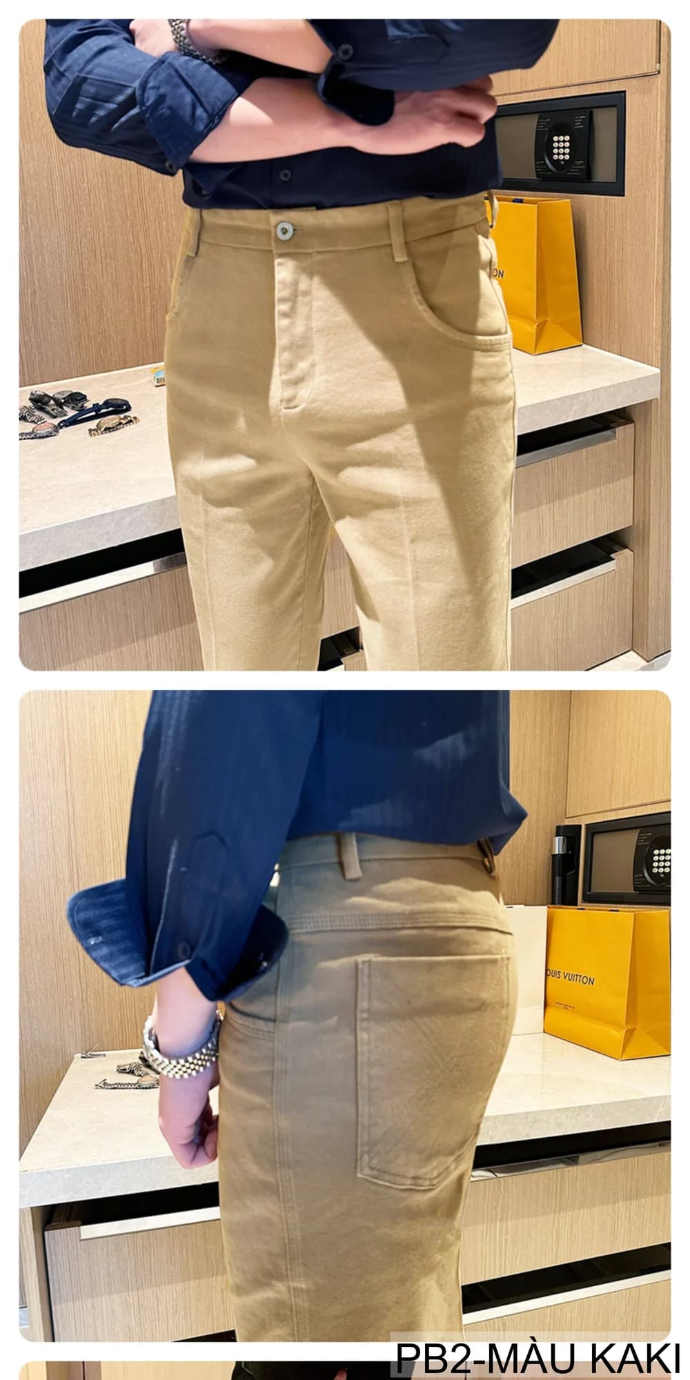 PB2 - Quần Jeans Nam Ống Đứng Cổ Điển, Chất Cotton Co Giãn, Màu Kaki Đen, Phù Hợp Đi Chơi Đi Làm - ảnh 17