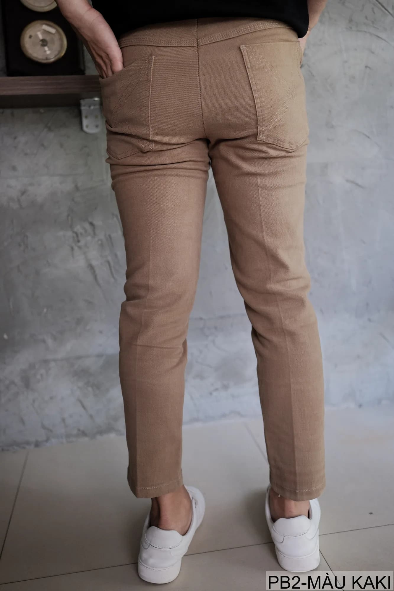 PB2 - Quần Jeans Nam Ống Đứng Cổ Điển, Chất Cotton Co Giãn, Màu Kaki Đen, Phù Hợp Đi Chơi Đi Làm - ảnh 3