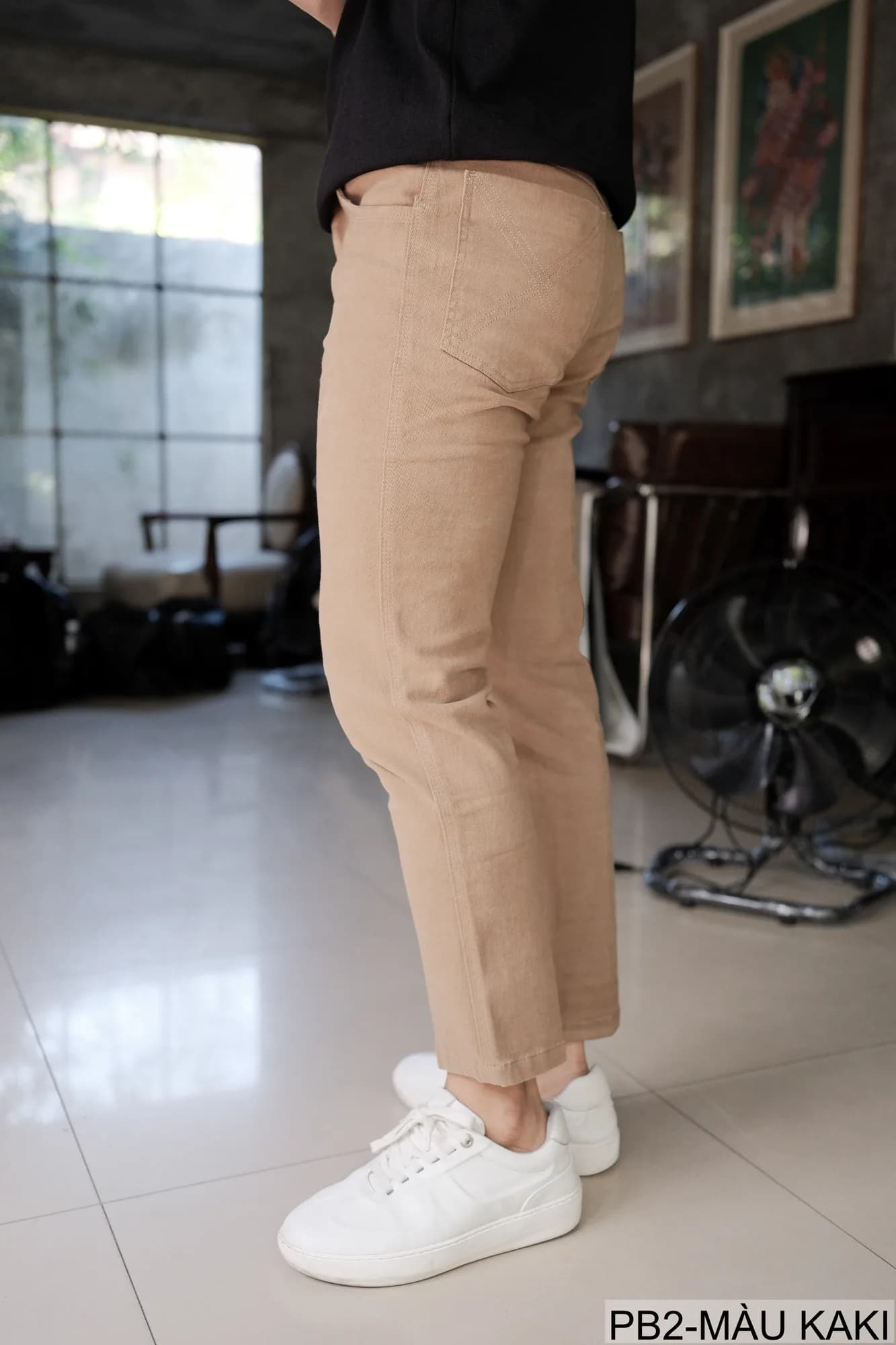 PB2 - Quần Jeans Nam Ống Đứng Cổ Điển, Chất Cotton Co Giãn, Màu Kaki Đen, Phù Hợp Đi Chơi Đi Làm - ảnh 5