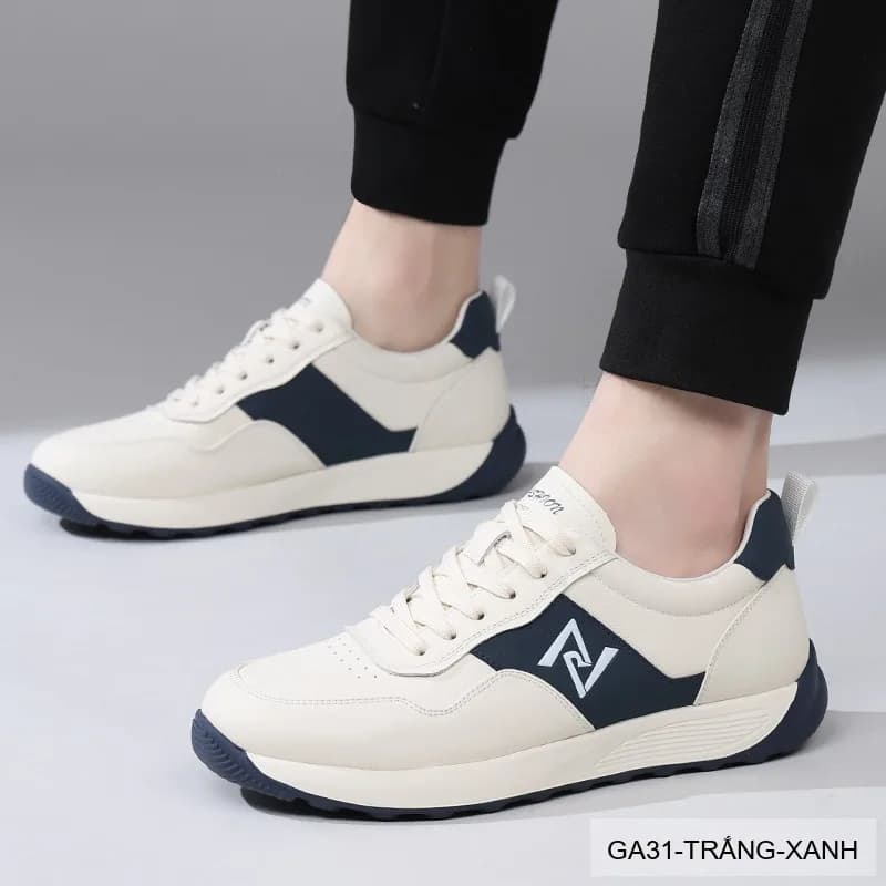 GA31 - Giày da thật nam Lin Sen phối màu khối, đế mềm, phong cách thể thao thường ngày - ảnh 4