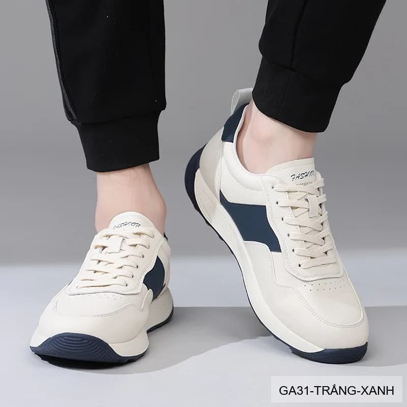 GA31 - Giày da thật nam Lin Sen phối màu khối, đế mềm, phong cách thể thao thường ngày - ảnh 3
