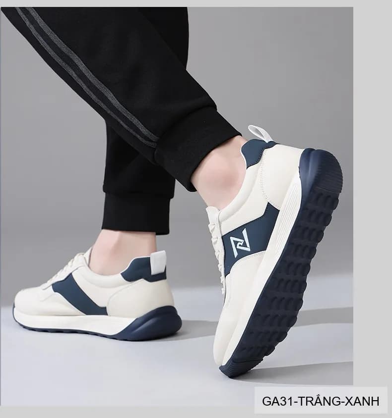 GA31 - Giày da thật nam Lin Sen phối màu khối, đế mềm, phong cách thể thao thường ngày - ảnh 7