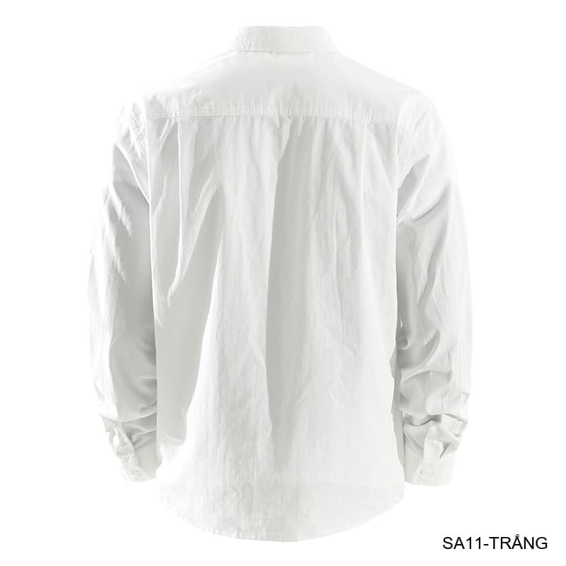 SA11 - Áo sơ mi nam dài tay họa tiết chữ phong cách Nhật Bản, chất cotton mềm mại, dáng rộng thoải mái - ảnh 7