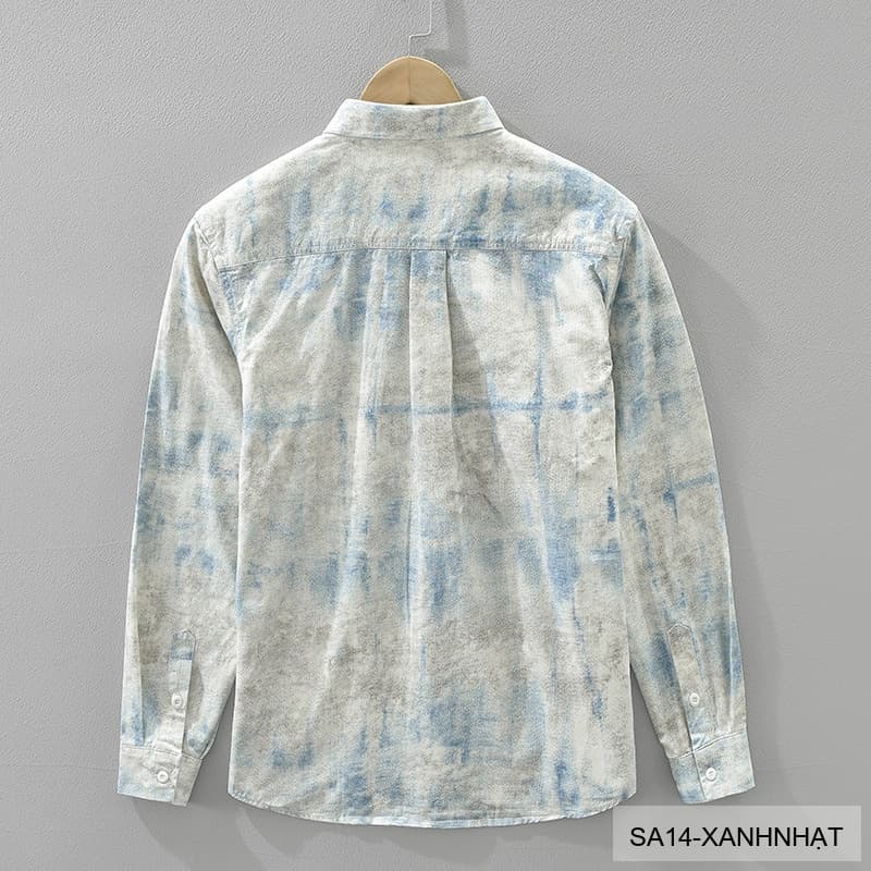 SA14 - Áo sơ mi nam dài tay in họa tiết phong cách Nhật, dáng rộng thoải mái, chất cotton mềm mại - ảnh 2