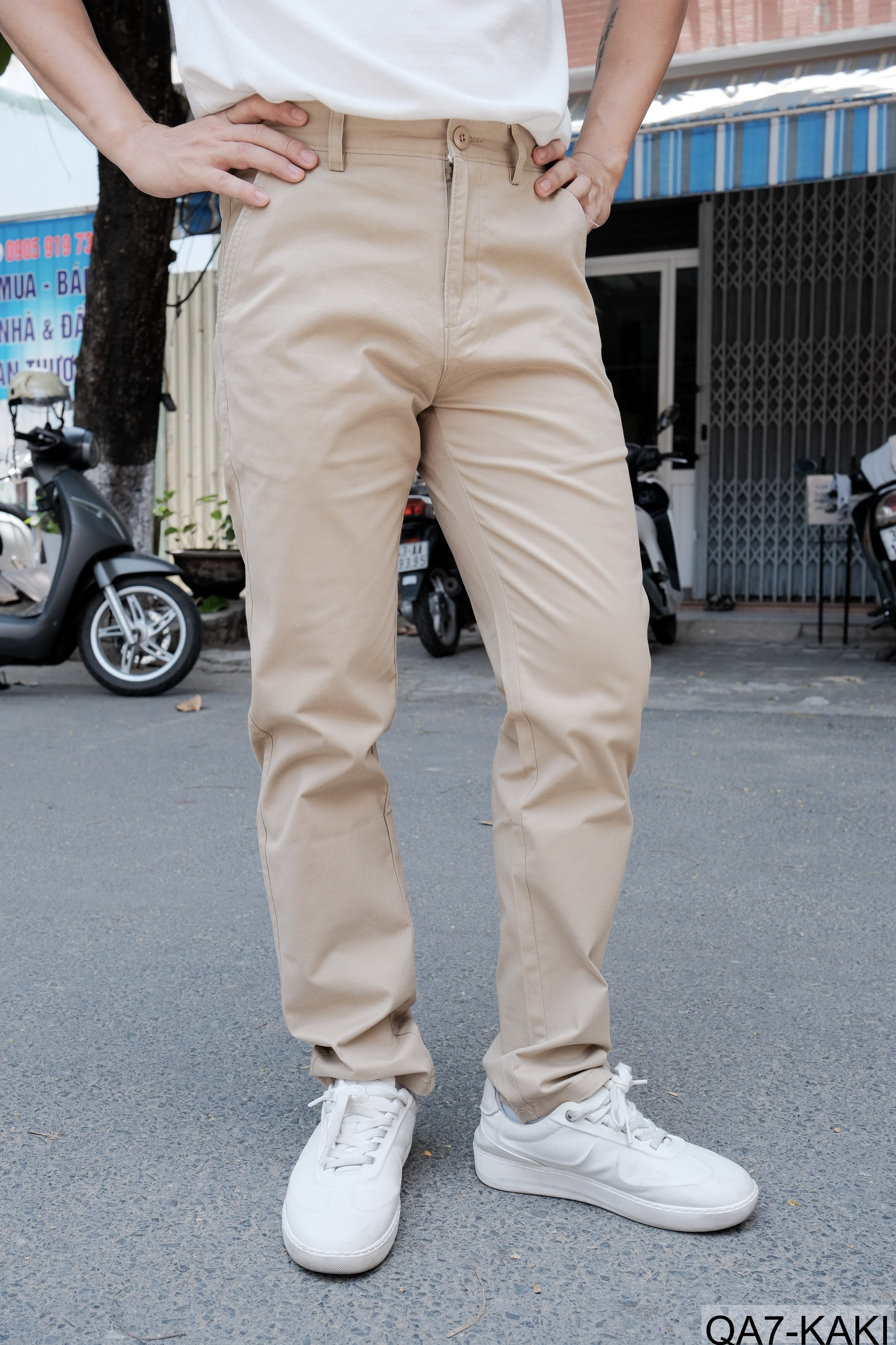 QA7 - Quần Ống Rộng Nam Phong Cách Nhật Bản Cổ Điển, Chất Cotton Mềm Mại, Dễ Phối Đồ 4 Mùa - ảnh 3