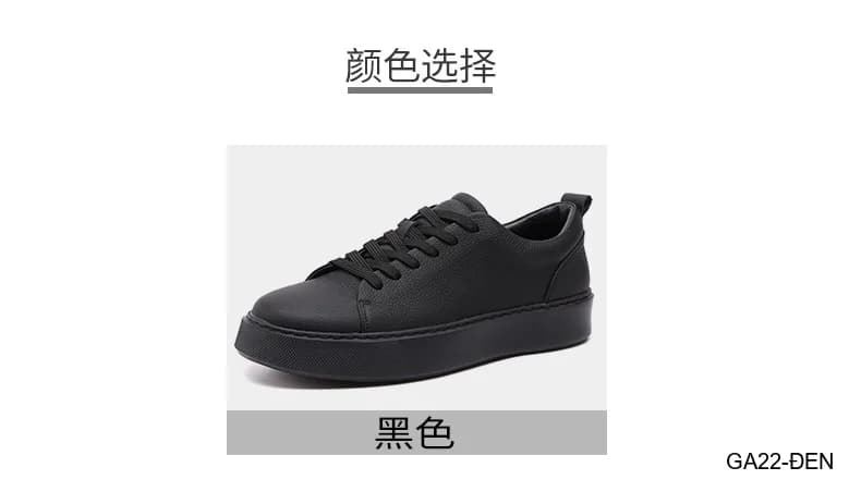 GA22 - Giày da thật nam Lin Sen đế dày, kiểu thể thao casual mũi tròn, màu đen - ảnh 8