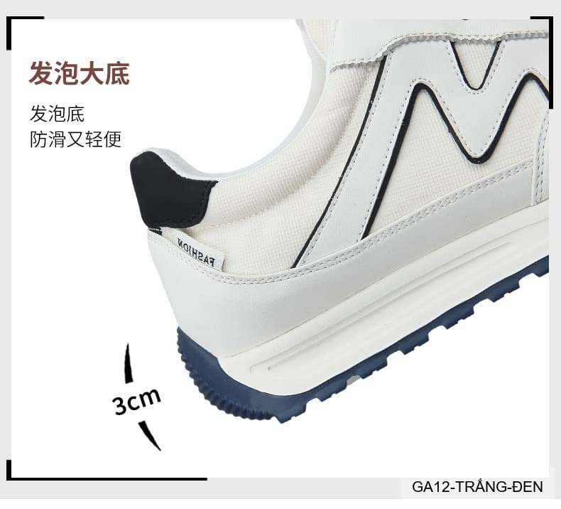 GA12 - Giày nam thể thao nhẹ phong cách Forrest Gump, da thật phối lưới, thiết kế trẻ trung năng động - ảnh 7