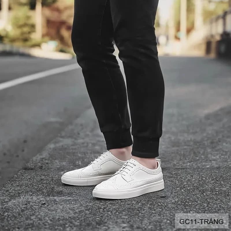 GC11 - Giày Nam Brogue Da Thật Phong Cách Anh Quốc Thiết Kế Sneaker Thời Trang - ảnh 4