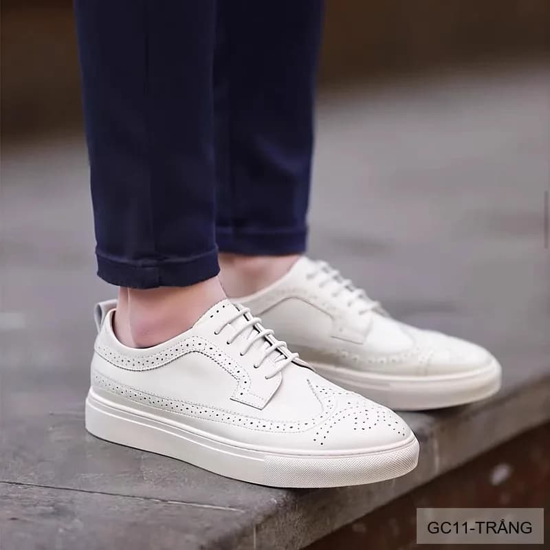 GC11 - Giày Nam Brogue Da Thật Phong Cách Anh Quốc Thiết Kế Sneaker Thời Trang - ảnh 2