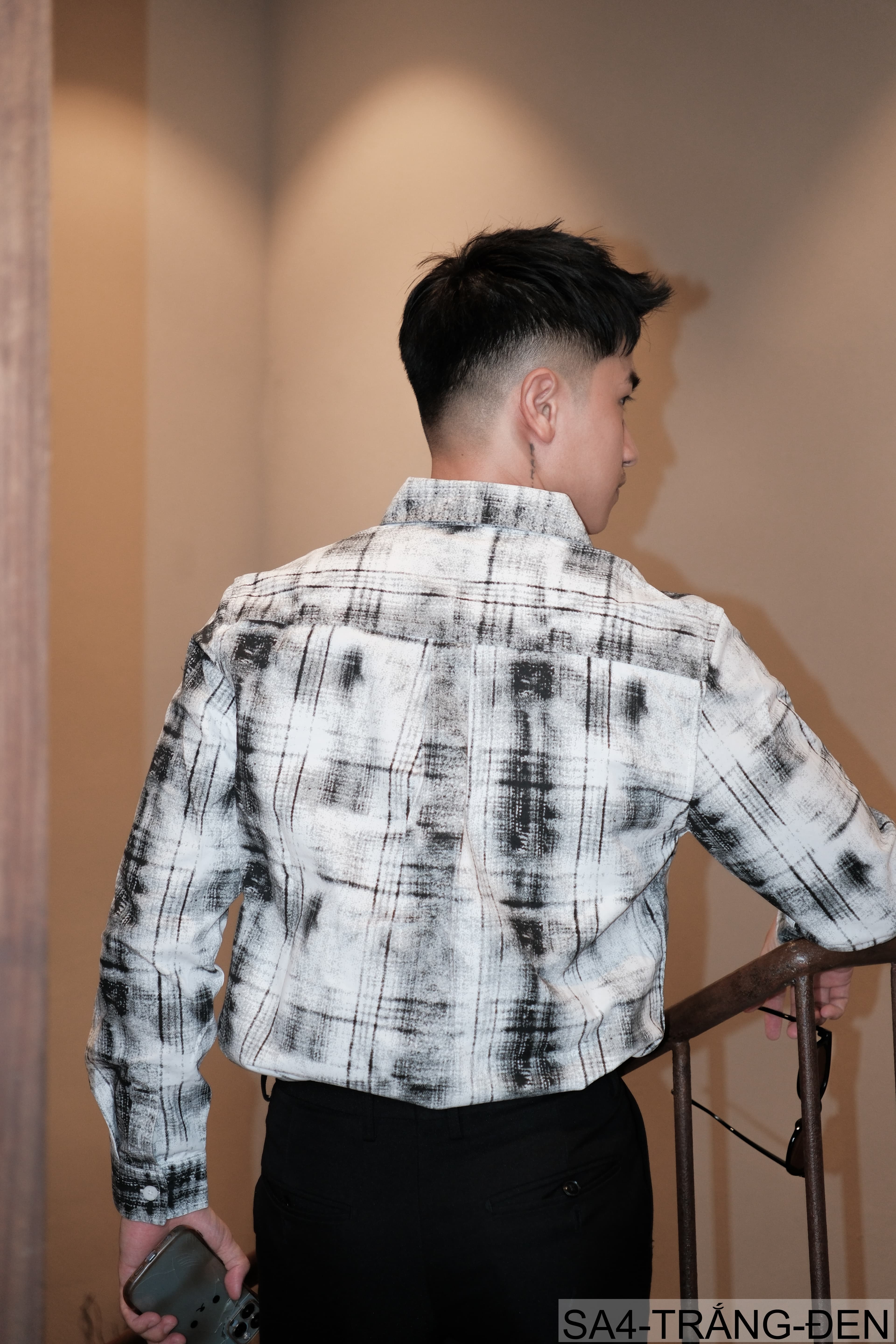 SA4 - Áo sơ mi nam dài tay phong cách Nhật, họa tiết , chất cotton mềm mại, dáng rộng thoải mái - ảnh 4