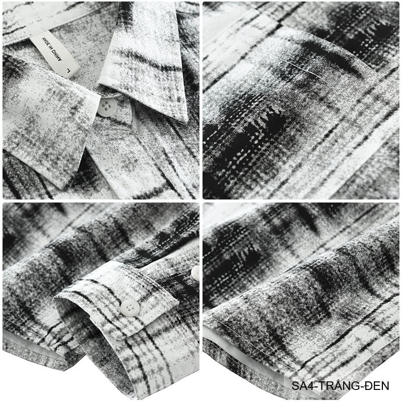 SA4 - Áo sơ mi nam dài tay phong cách Nhật, họa tiết , chất cotton mềm mại, dáng rộng thoải mái - ảnh 6