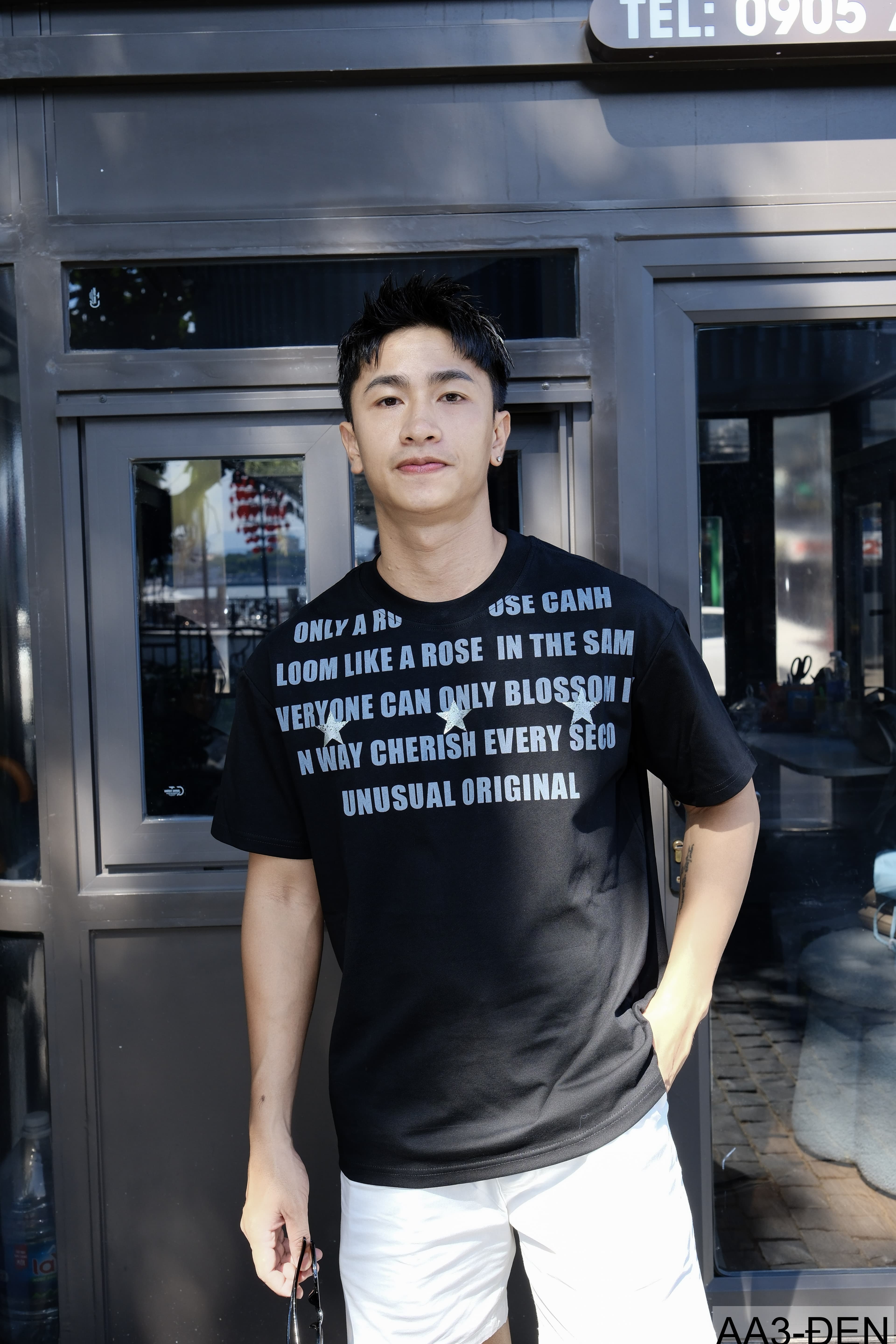 AA3 - Áo thun unisex cổ tròn tay ngắn in chữ retro phong cách streetwear - ảnh 8
