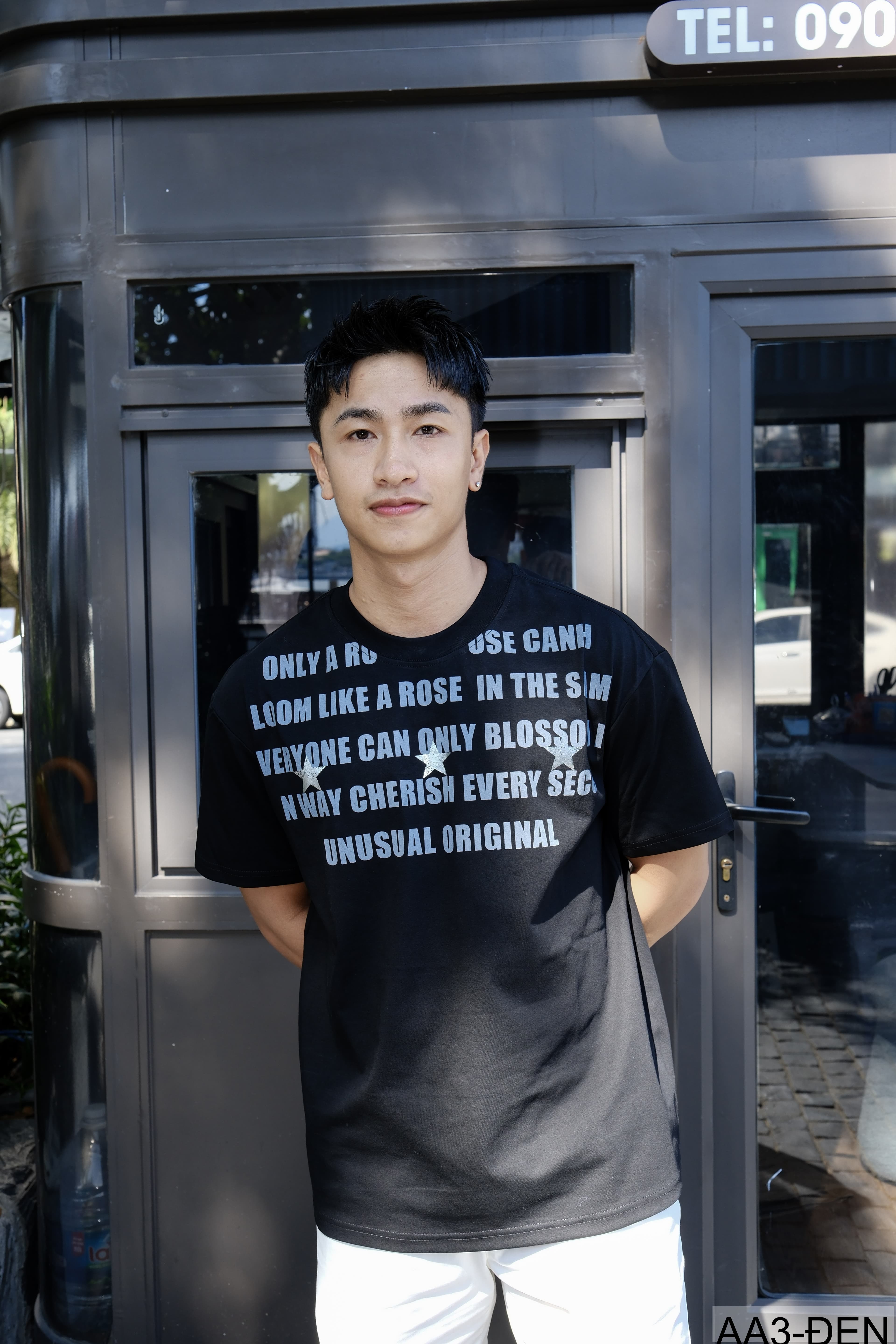 AA3 - Áo thun unisex cổ tròn tay ngắn in chữ retro phong cách streetwear - ảnh 6