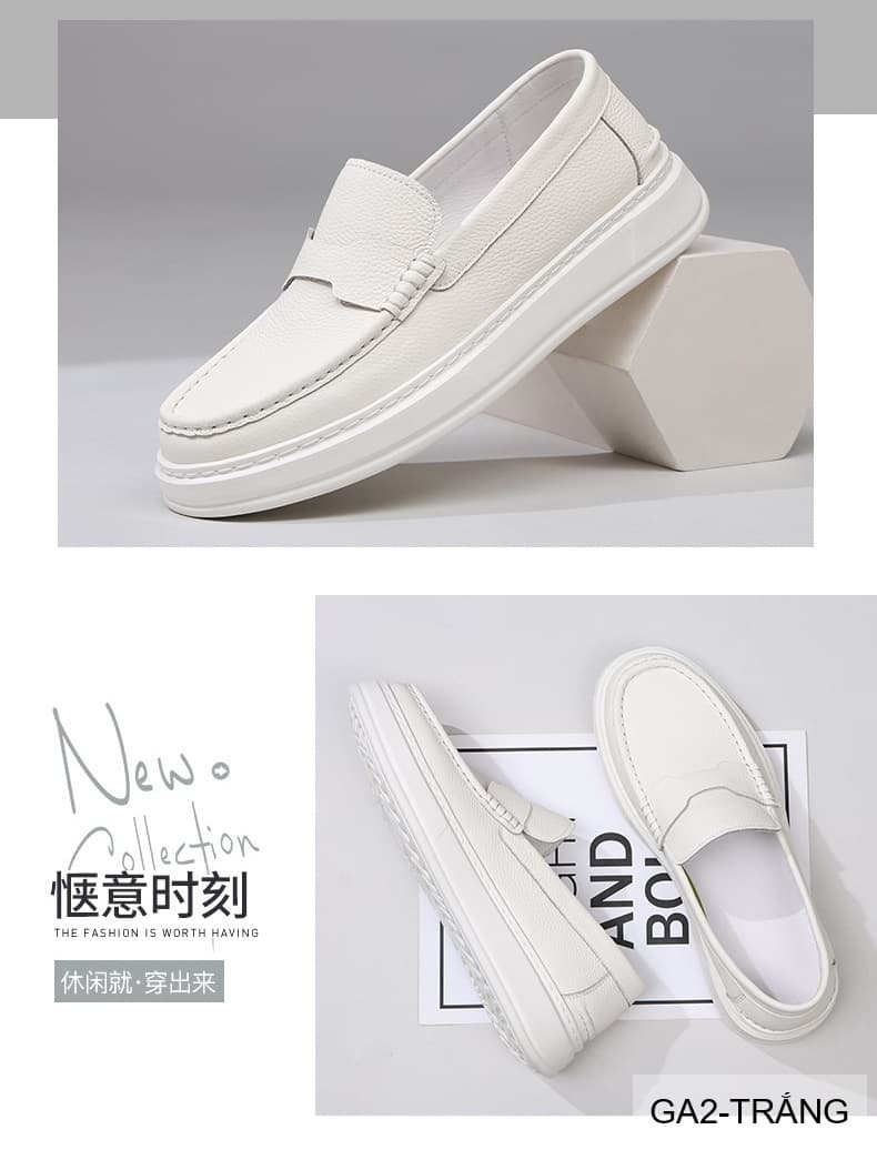 GA2 - Giày lười nam da thật đế mềm phong cách casual Lin Sen - ảnh 10