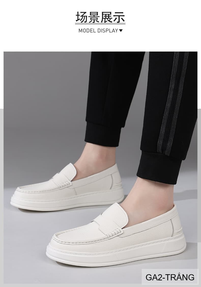GA2 - Giày lười nam da thật đế mềm phong cách casual Lin Sen - ảnh 6