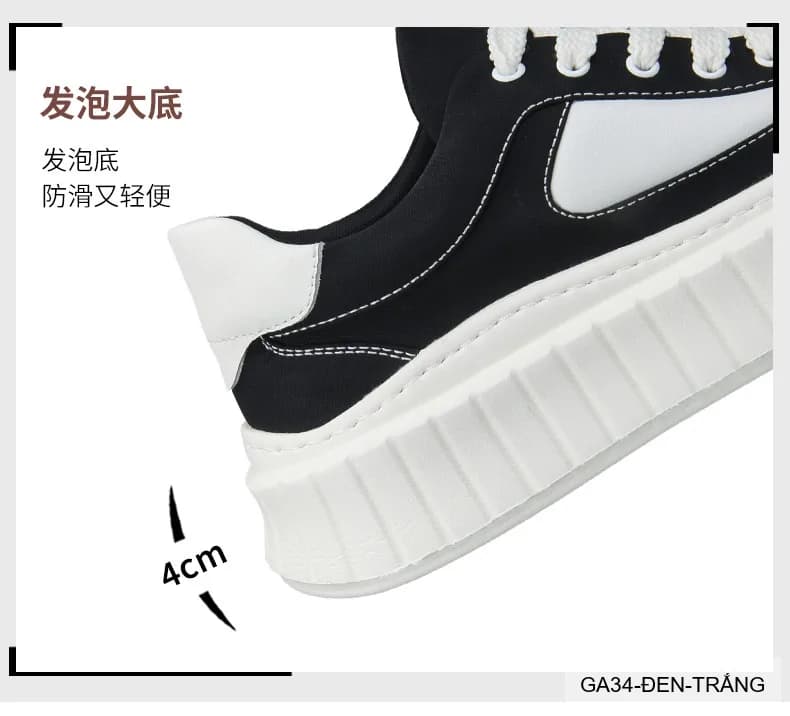 GA34 - Giày thể thao nam Shell Toe đế dày, thoáng khí, phối màu thời thượng Mơ & Đen - ảnh 8