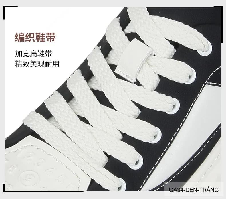GA34 - Giày thể thao nam Shell Toe đế dày, thoáng khí, phối màu thời thượng Mơ & Đen - ảnh 7