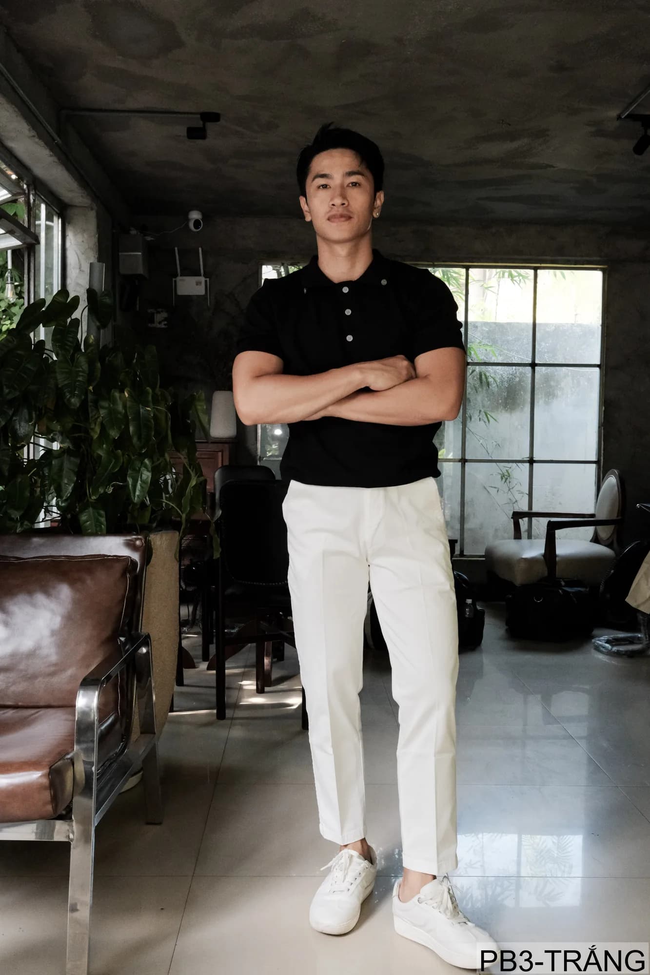 PB3 - Quần ống đứng nam màu trơn, chất cotton co giãn nhẹ, dáng regular fit, phong cách streetwear - ảnh 7