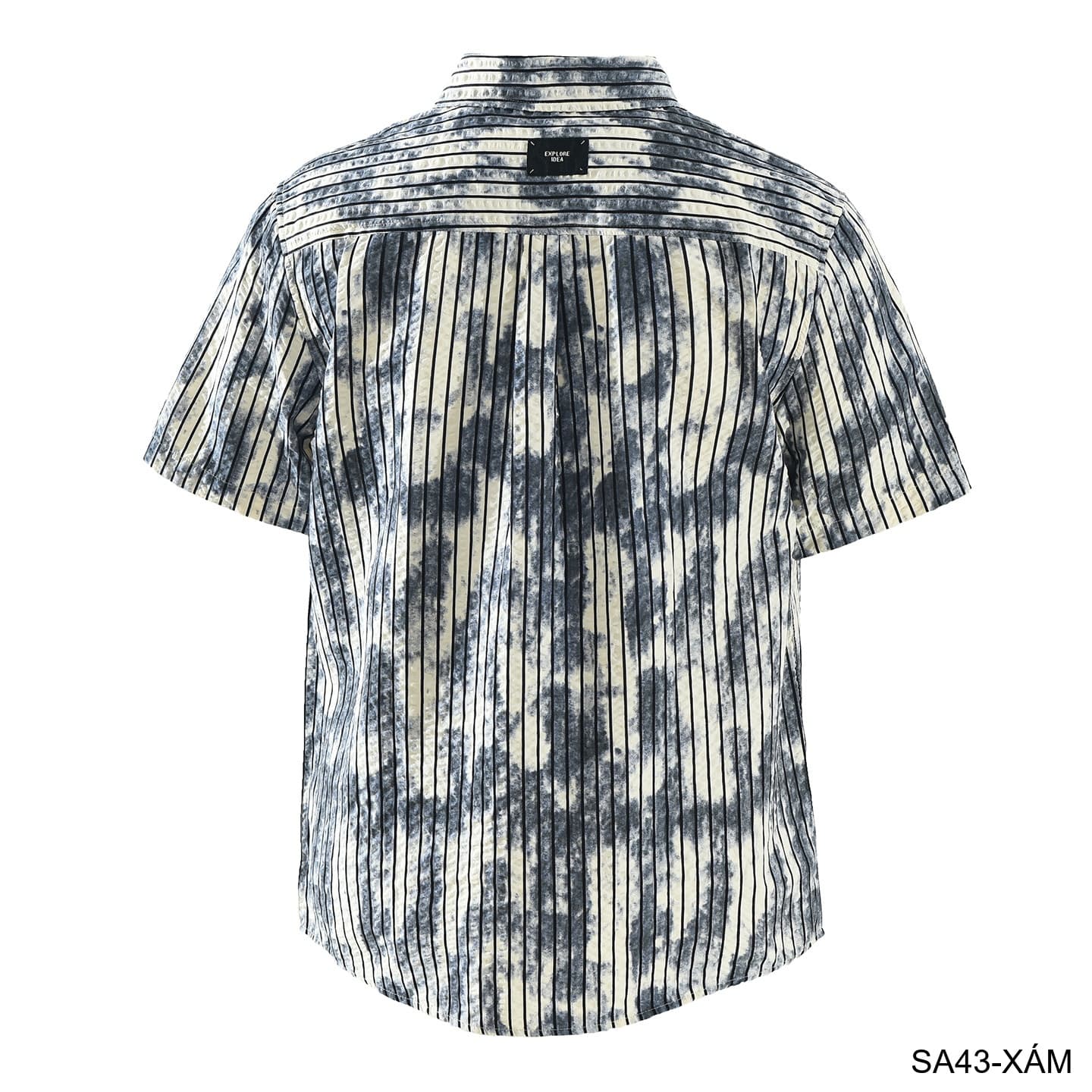 SA43 - Áo sơ mi nam tay ngắn sọc dọc phong cách streetwear, chất cotton thoáng mát, dáng rộng thoải mái - ảnh 7