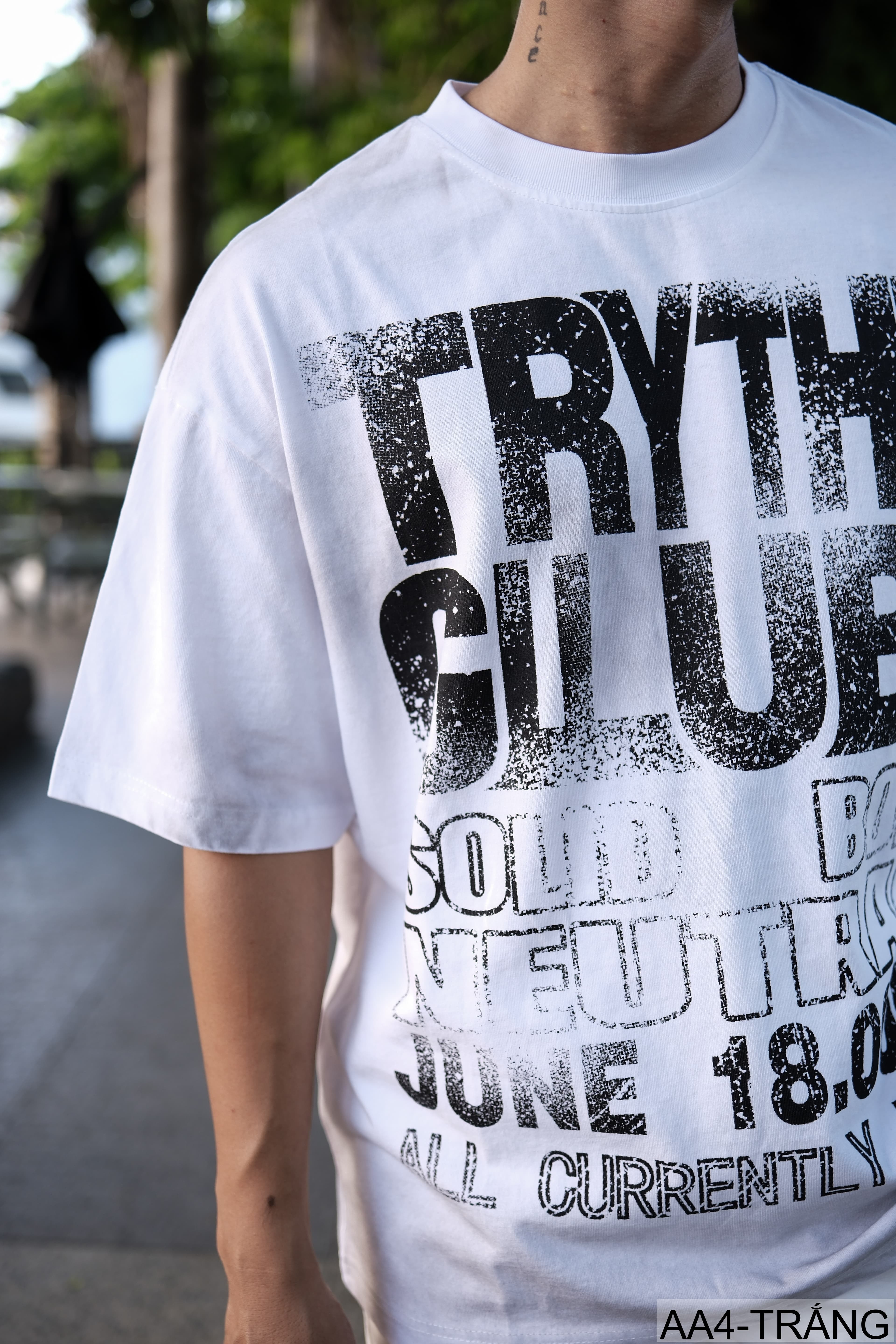 AA4 - Áo thun nam phong cách streetwear Mỹ, cổ tròn tay ngắn, chất cotton , họa tiết chữ nổi bật, form rộng rãi - ảnh 4