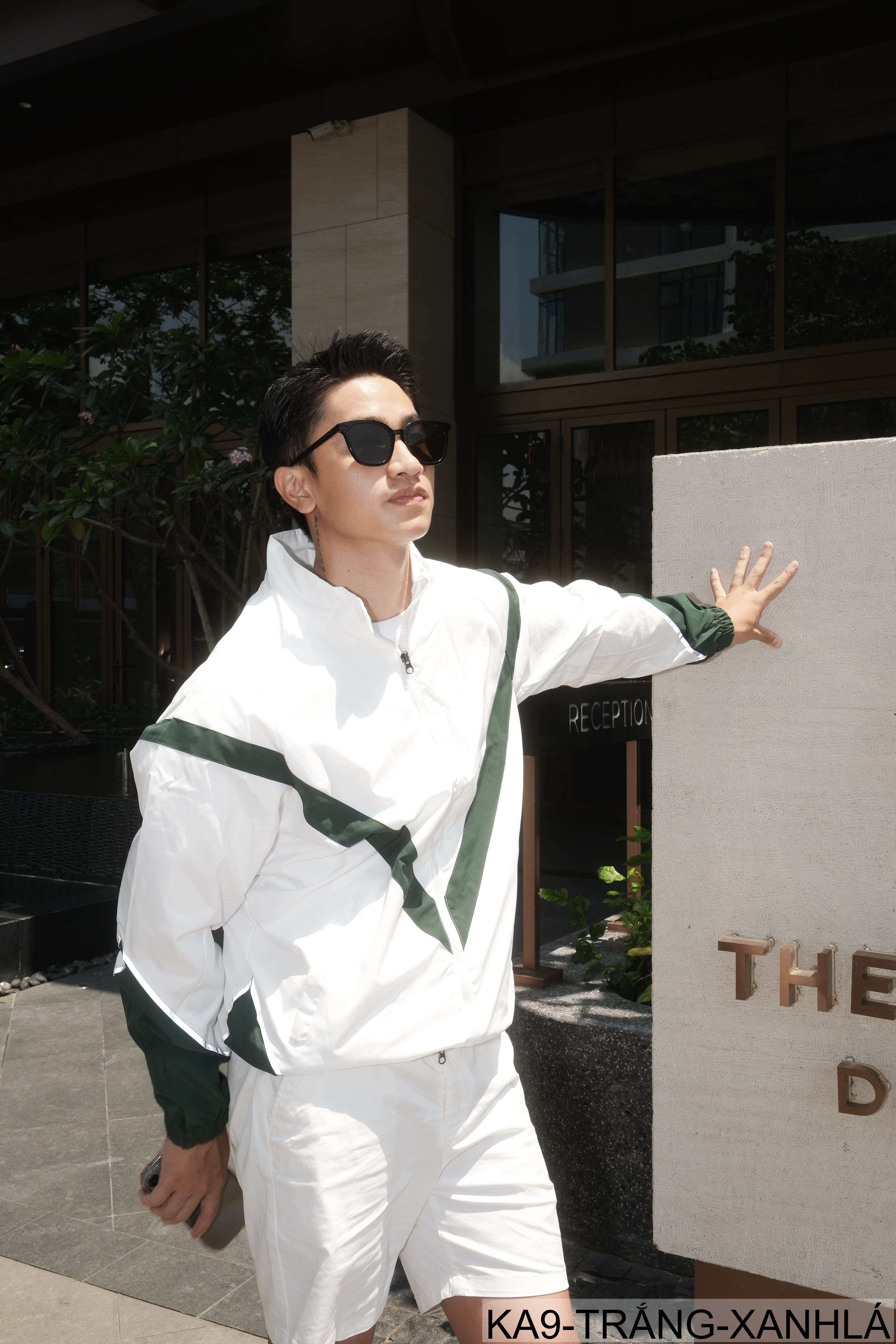 KA9 - Áo khoác nam thể thao phối màu phản quang cổ đứng phong cách streetwear mùa xuân thu - ảnh 3
