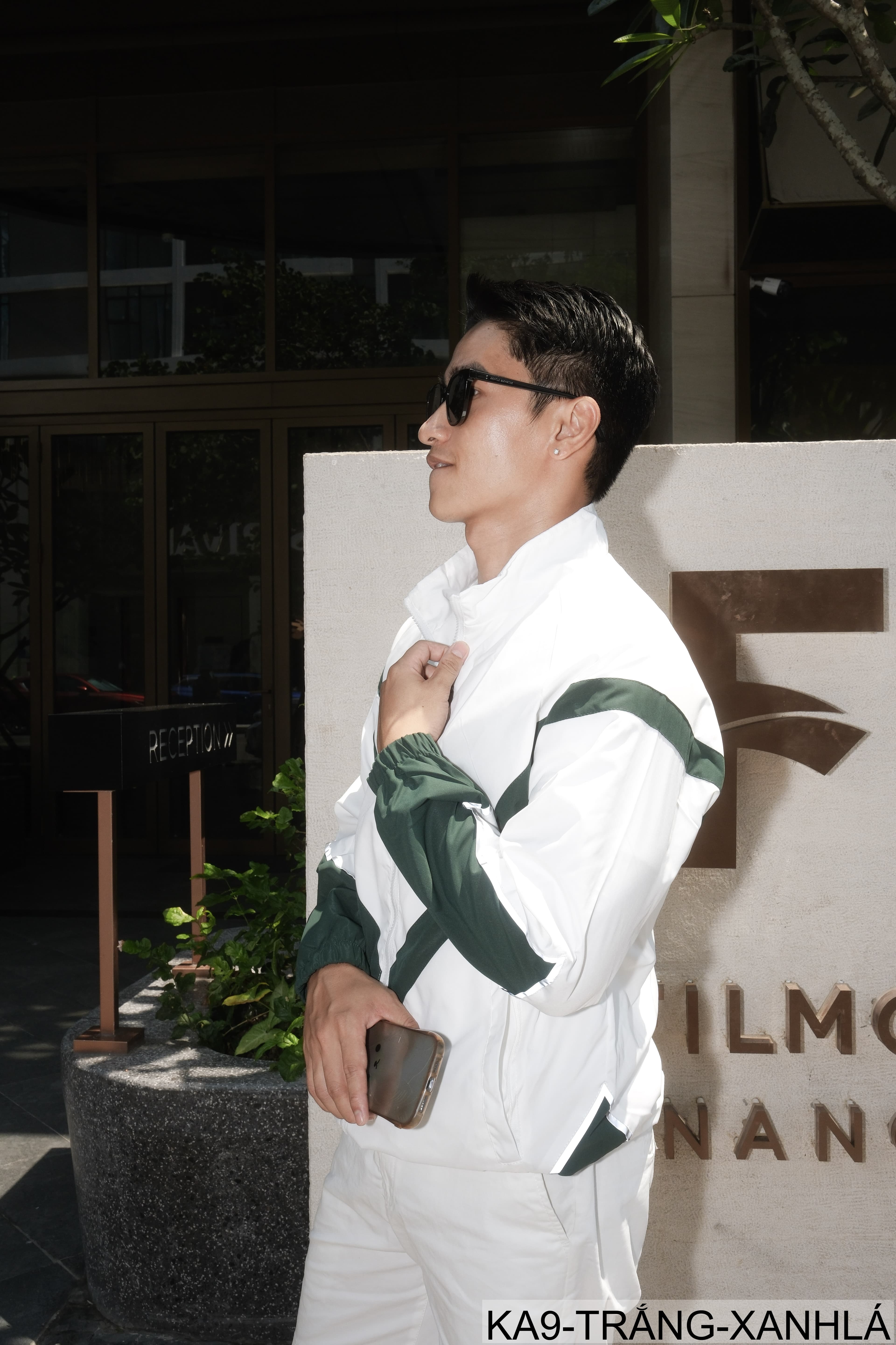 KA9 - Áo khoác nam thể thao phối màu phản quang cổ đứng phong cách streetwear mùa xuân thu - ảnh 4
