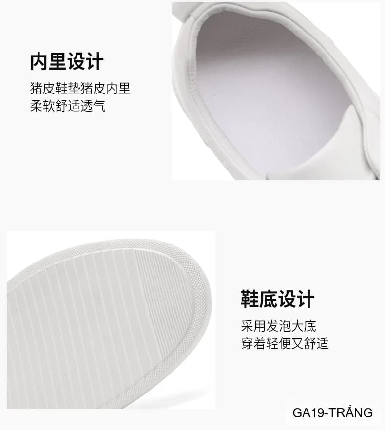 GA19 - Giày da thật nam Lin Sen, mẫu mới 2026, sneaker trắng đen thời trang, đế bằng êm chân - ảnh 10