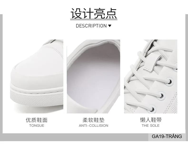GA19 - Giày da thật nam Lin Sen, mẫu mới 2026, sneaker trắng đen thời trang, đế bằng êm chân - ảnh 6