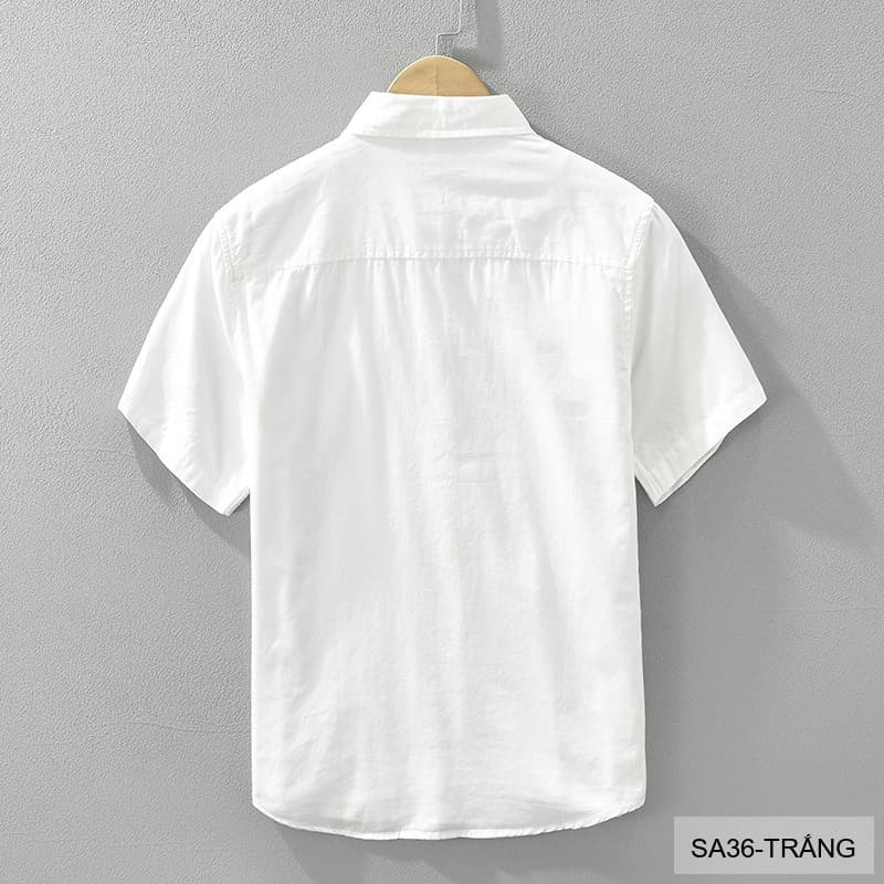 SA36 - Áo sơ mi nam tay ngắn họa tiết phối màu phong cách Hàn Quốc - ảnh 4