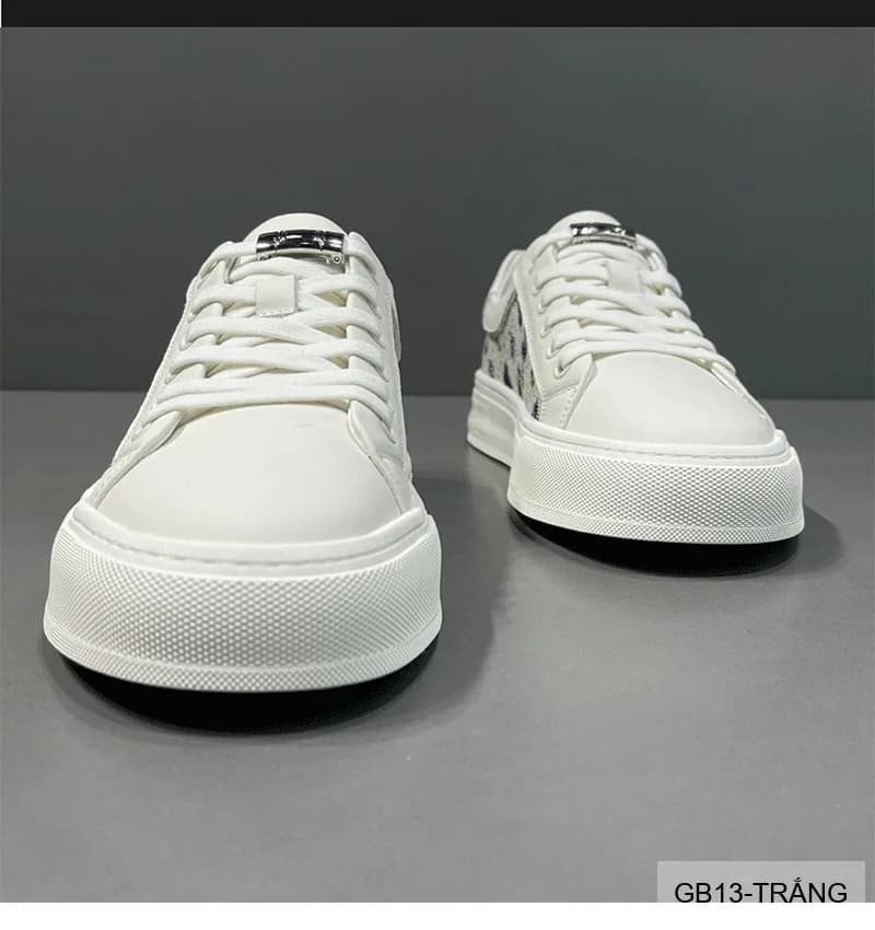 GB13 - Giày thể thao nam cổ thấp da thật phối họa tiết, phong cách thời trang, đa dụng cho hàng ngày - ảnh 14