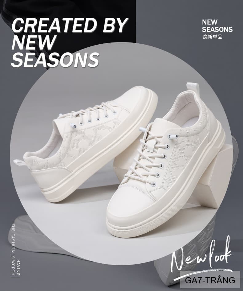 GA7 - Giày da thật nam Lin Sen mẫu mới 2026, thiết kế slip-on thời trang, phối màu khối trắng đen - ảnh 12