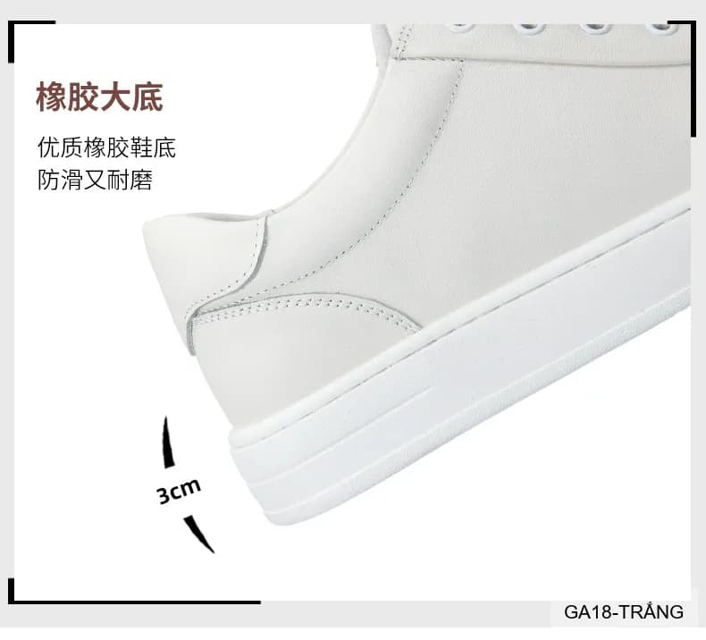 GA18 - Giày nam da thật trắng đế dày thời trang 2026 - ảnh 11