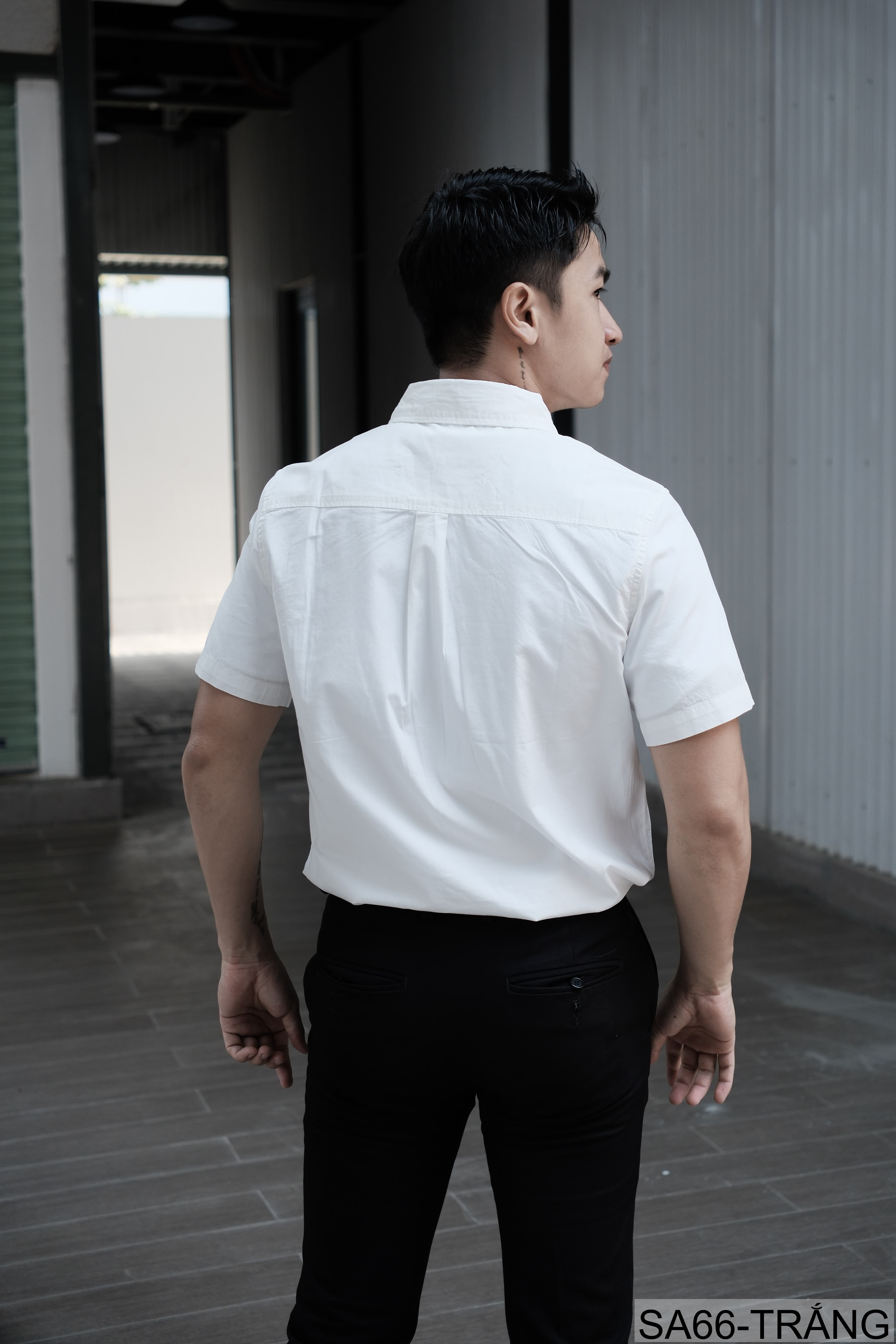 SA66 - Áo sơ mi nam ngắn tay thêu cá kiểu Nhật, cotton 100%, form rộng thoải mái, phong cách tươi mới - ảnh 4