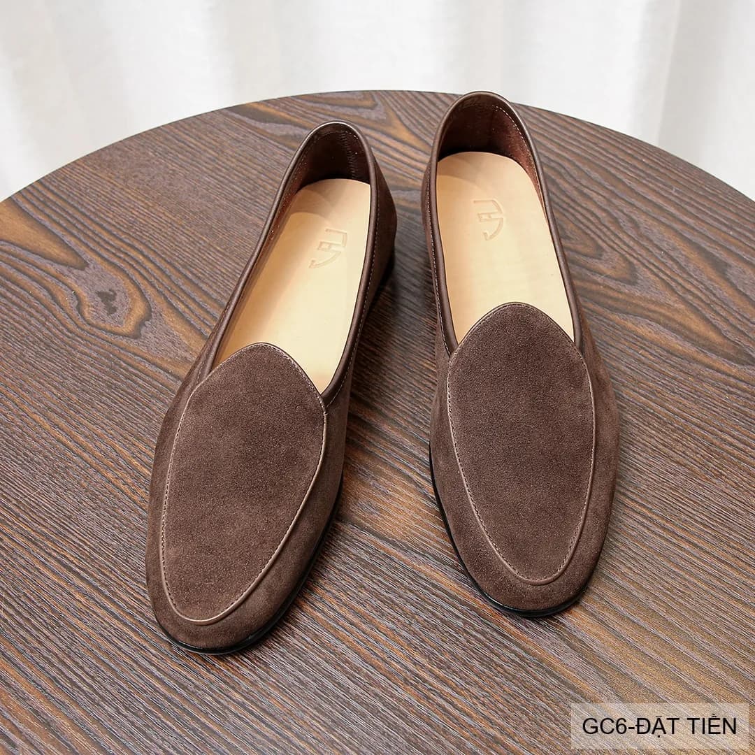 GC6 - Giày Loafer Nam Da Bò Thật Mùa Hè 2025 Phong Cách Anh Quốc Đen & Đặt Tiền - ảnh 3
