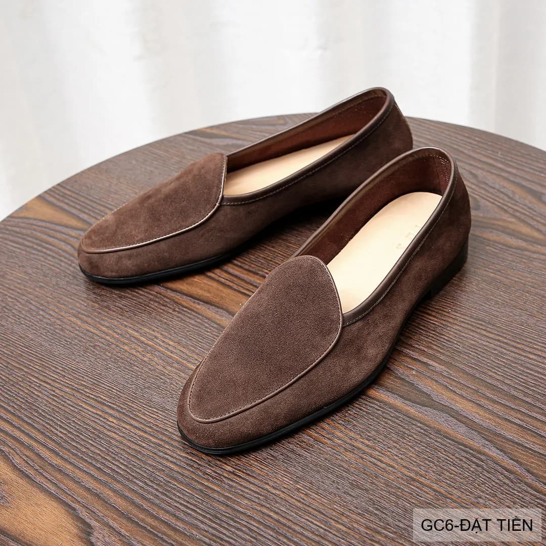 GC6 - Giày Loafer Nam Da Bò Thật Mùa Hè 2025 Phong Cách Anh Quốc Đen & Đặt Tiền - ảnh 10