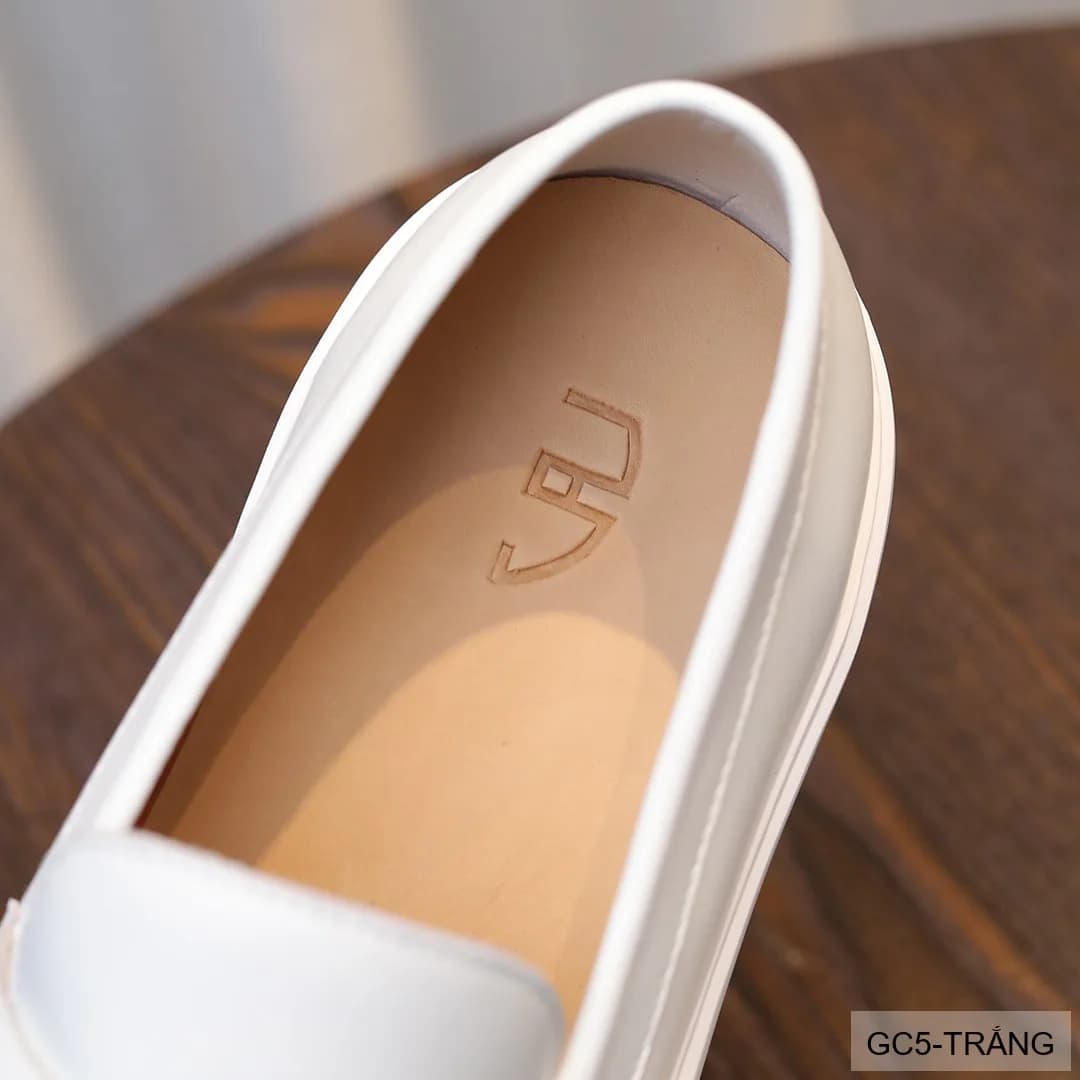 GC5 - Giày nam trắng đế dày kiểu loafer thời trang, chất da bò mềm êm - ảnh 11
