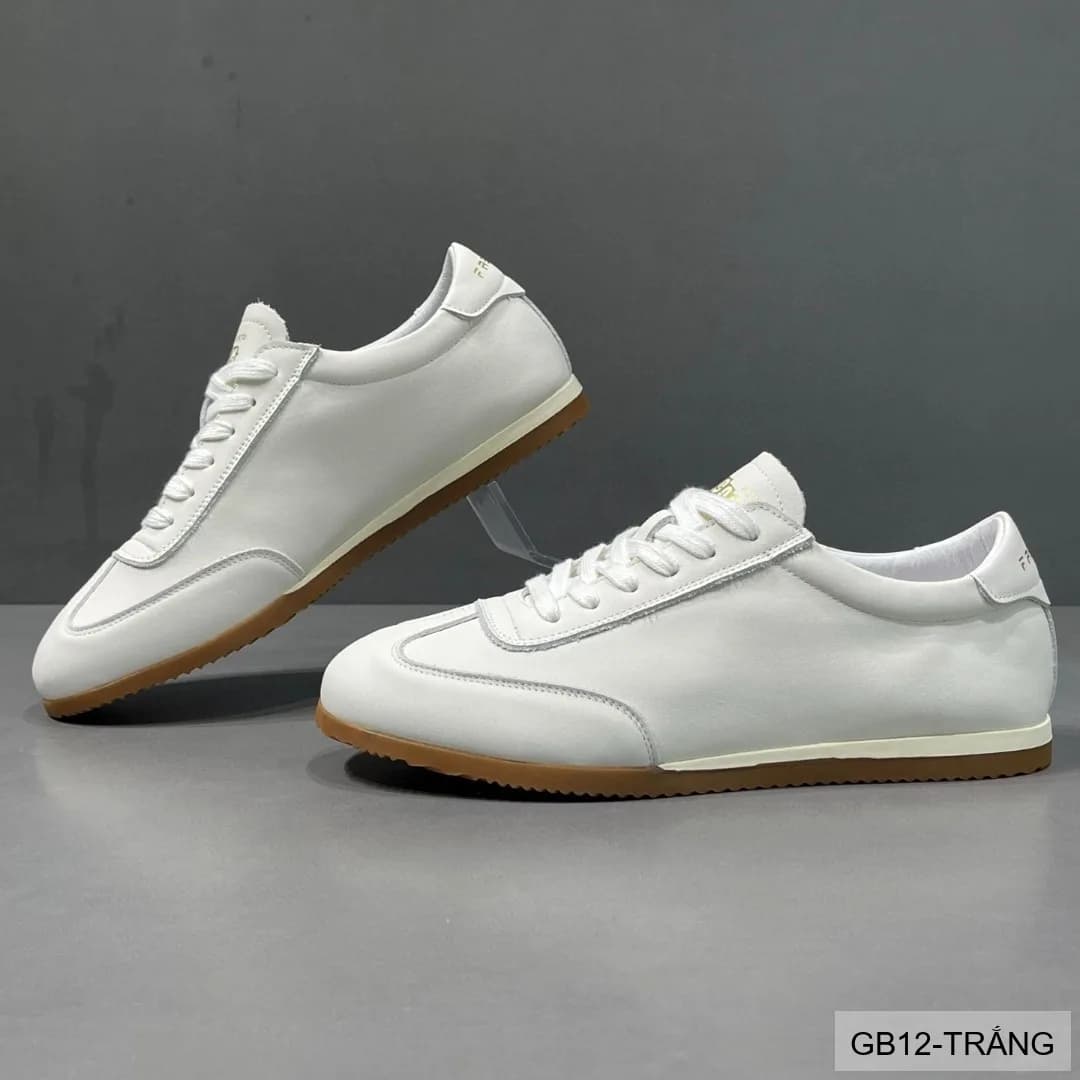 GB12 - Giày da trắng nam kiểu thể thao thường ngày đế bằng thoáng khí - ảnh 3