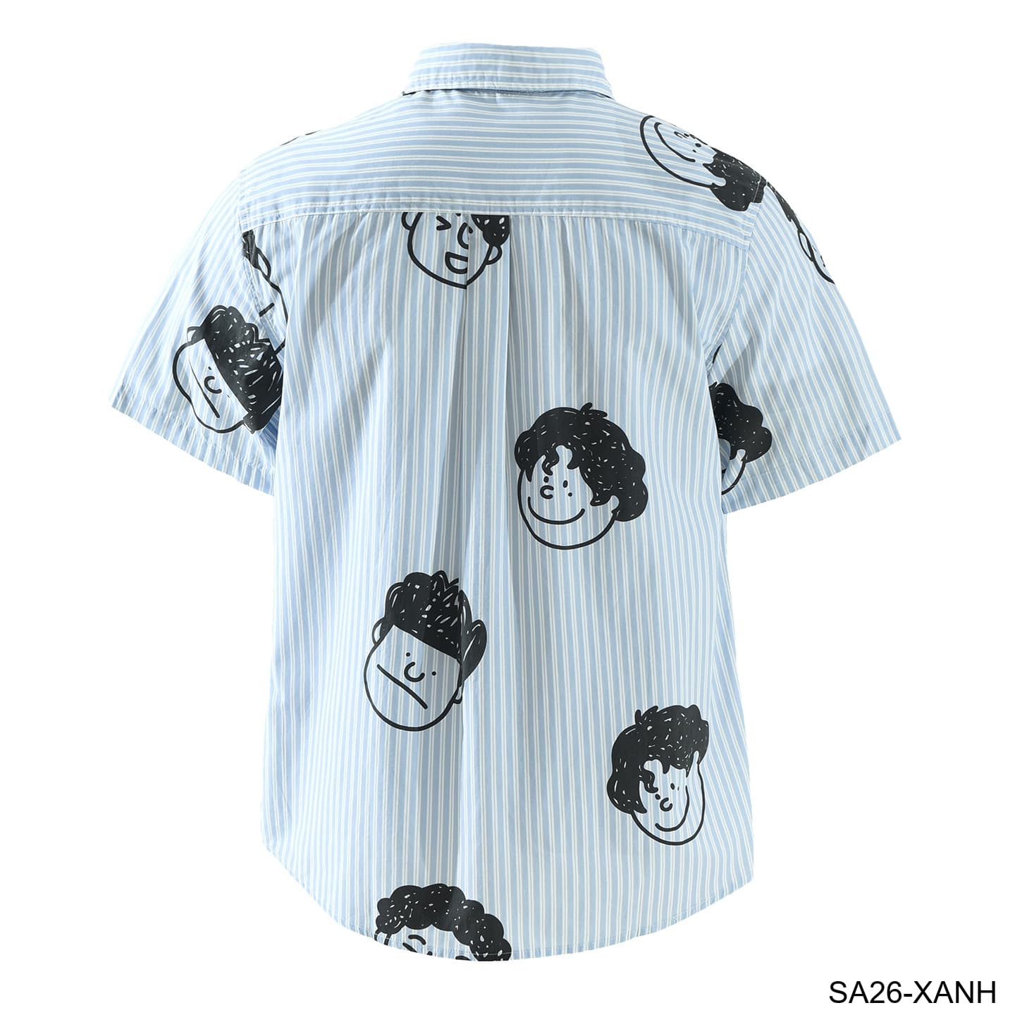 SA26 - Áo sơ mi nam tay ngắn họa tiết mặt cười phong cách Nhật Bản, chất cotton mềm mại, form rộng thoải mái - ảnh 6
