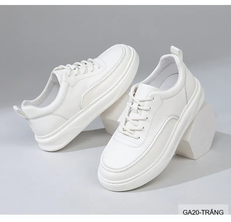 GA20 - Giày nam da bò trắng phong cách Nhật, đế dày thời trang, thoải mái mọi mùa - ảnh 13