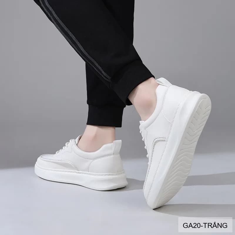 GA20 - Giày nam da bò trắng phong cách Nhật, đế dày thời trang, thoải mái mọi mùa - ảnh 5