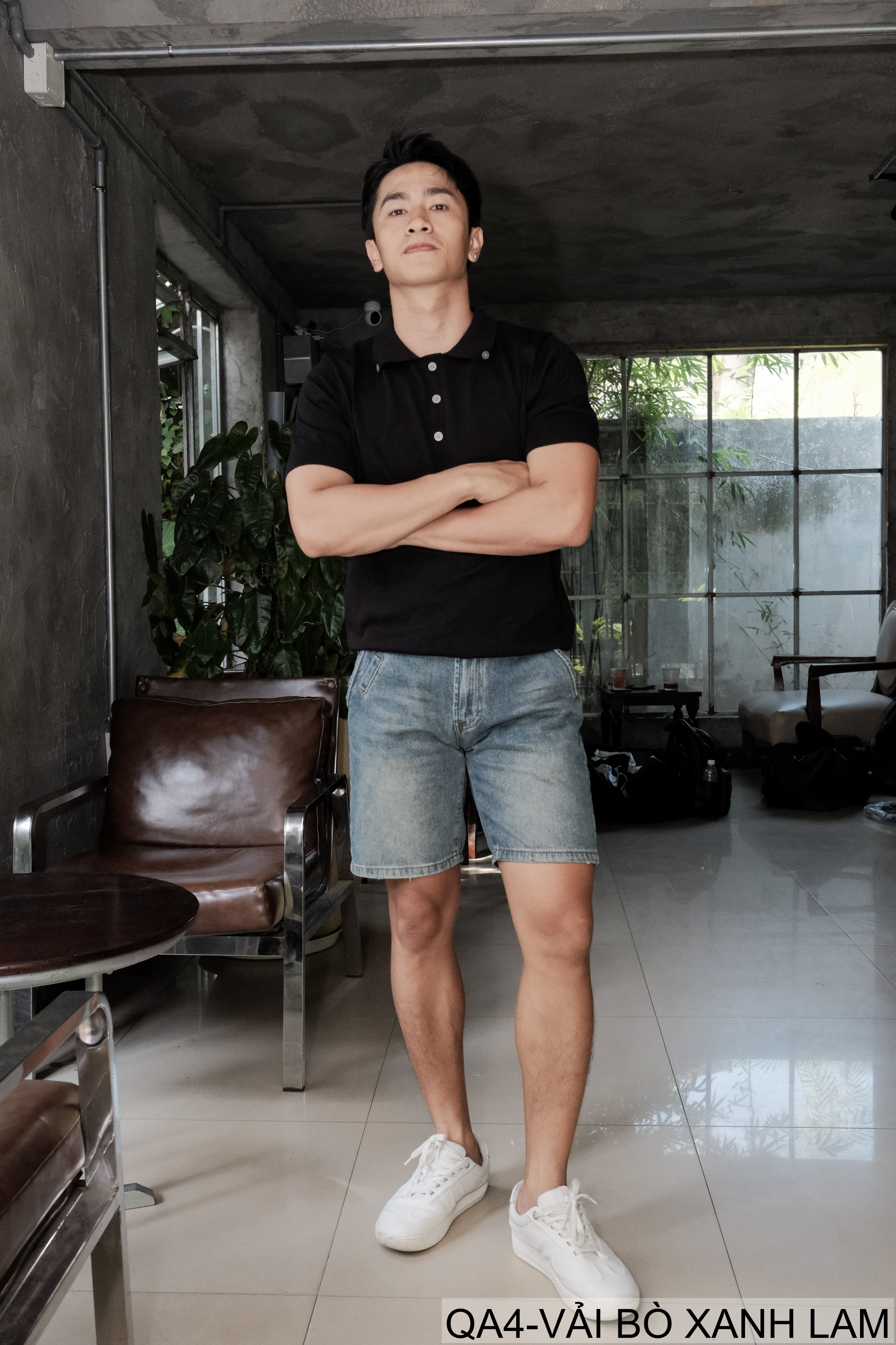 QA4 - Quần short jeans ống rộng phong cách Ami Kaji, chất cotton mềm mại, tôn dáng thanh lịch cho mùa hè - ảnh 6