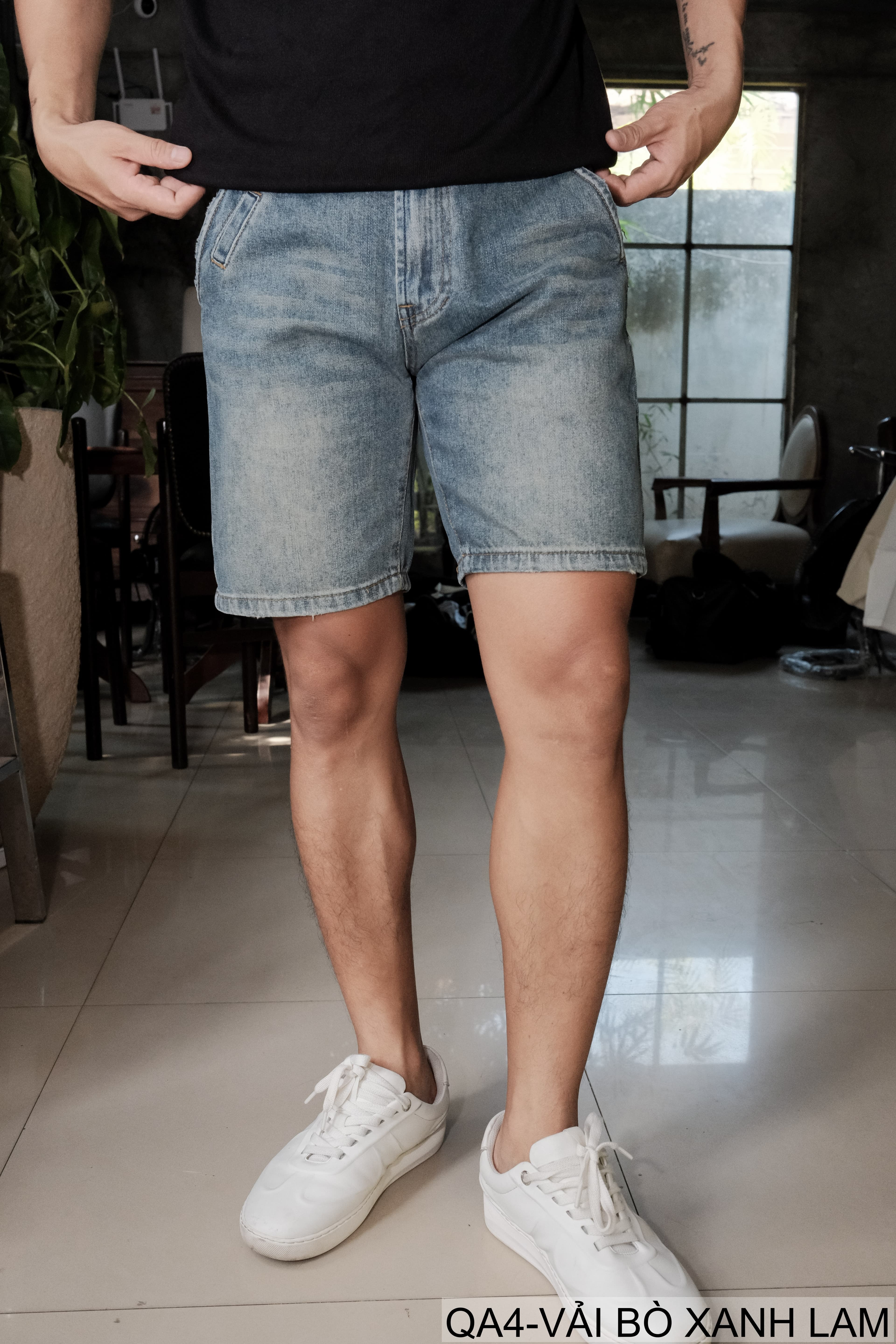 QA4 - Quần short jeans ống rộng phong cách Ami Kaji, chất cotton mềm mại, tôn dáng thanh lịch cho mùa hè