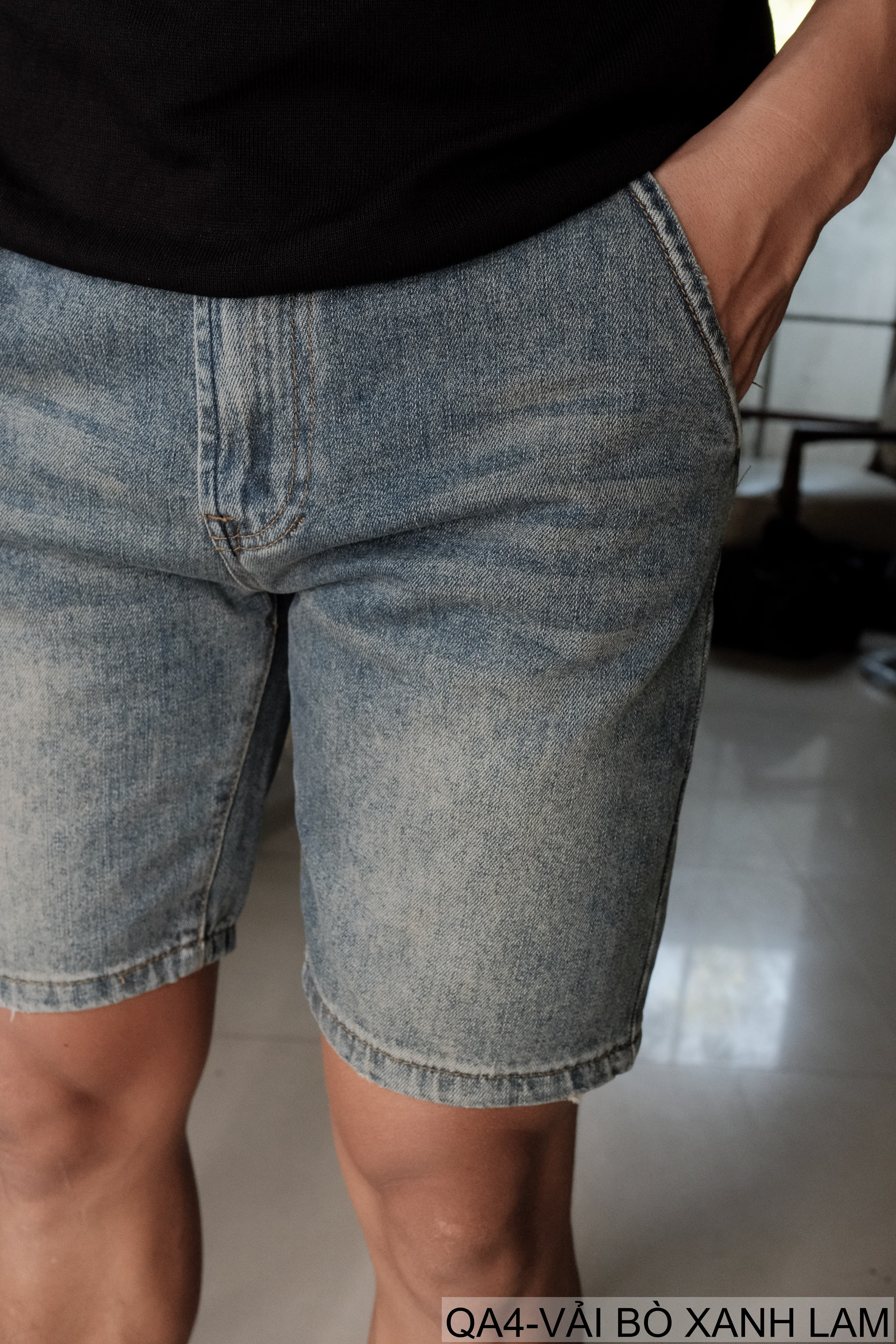 QA4 - Quần short jeans ống rộng phong cách Ami Kaji, chất cotton mềm mại, tôn dáng thanh lịch cho mùa hè - ảnh 2