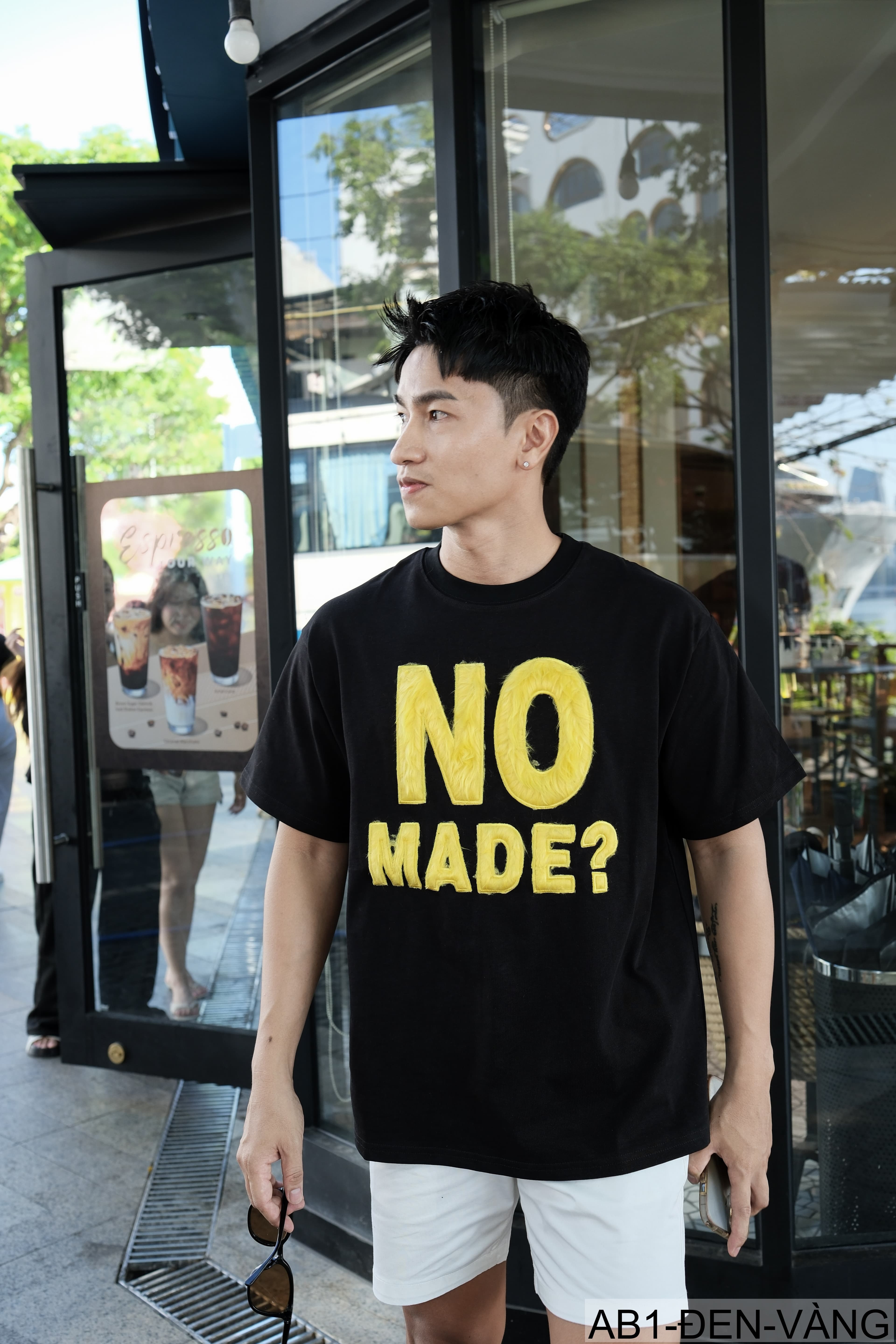 AB1 - Áo phông nam nữ unisex cổ tròn tay ngắn họa tiết NO MADE? phong cách streetwear mùa hè - ảnh 5
