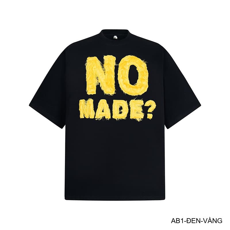 AB1 - Áo phông nam nữ unisex cổ tròn tay ngắn họa tiết NO MADE? phong cách streetwear mùa hè