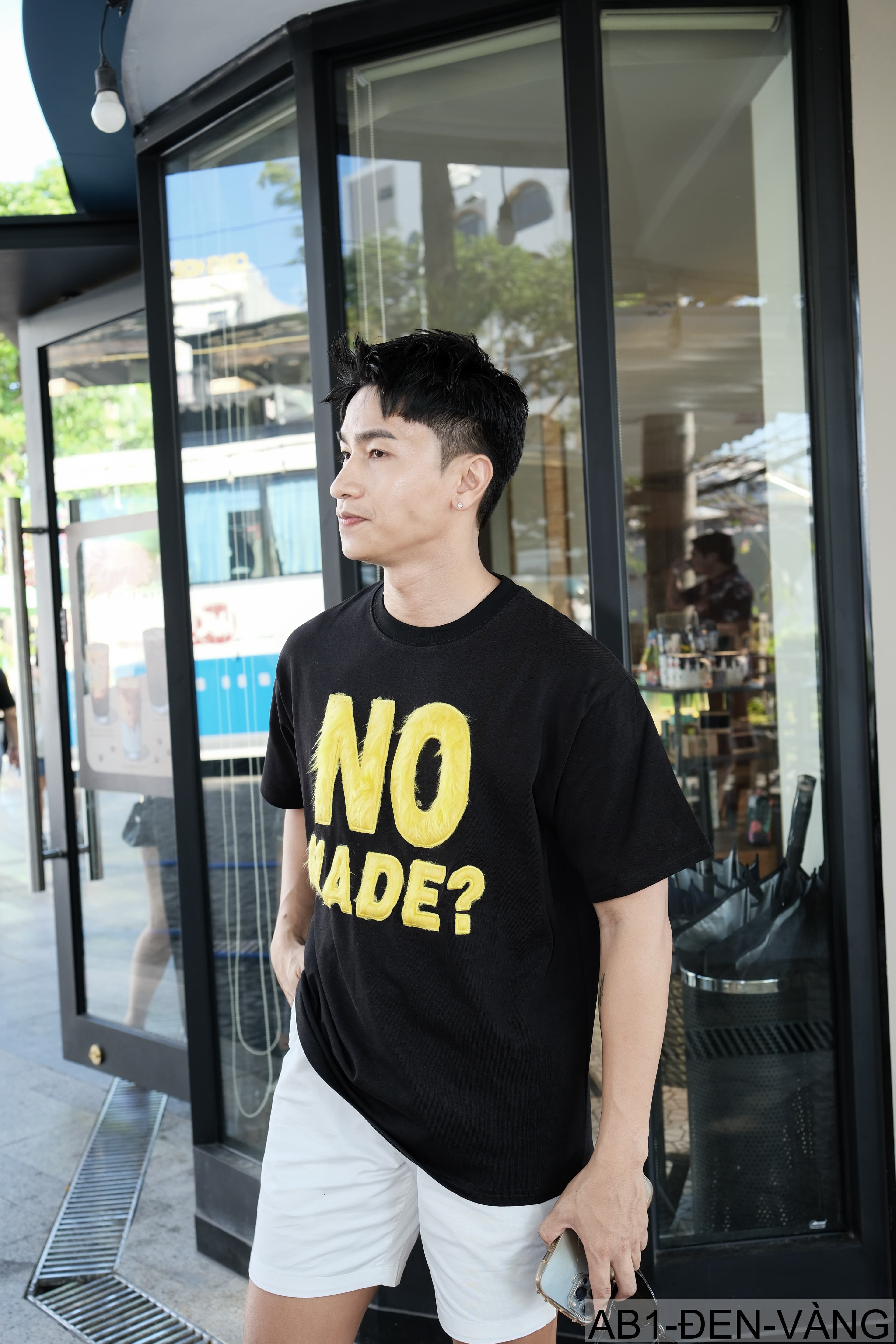 AB1 - Áo phông nam nữ unisex cổ tròn tay ngắn họa tiết NO MADE? phong cách streetwear mùa hè - ảnh 4