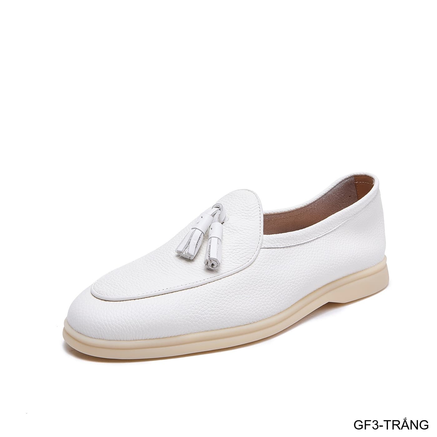 GF3 - Giày lười nam da bò thật, thiết kế tua rua, phong cách tối giản - ảnh 2