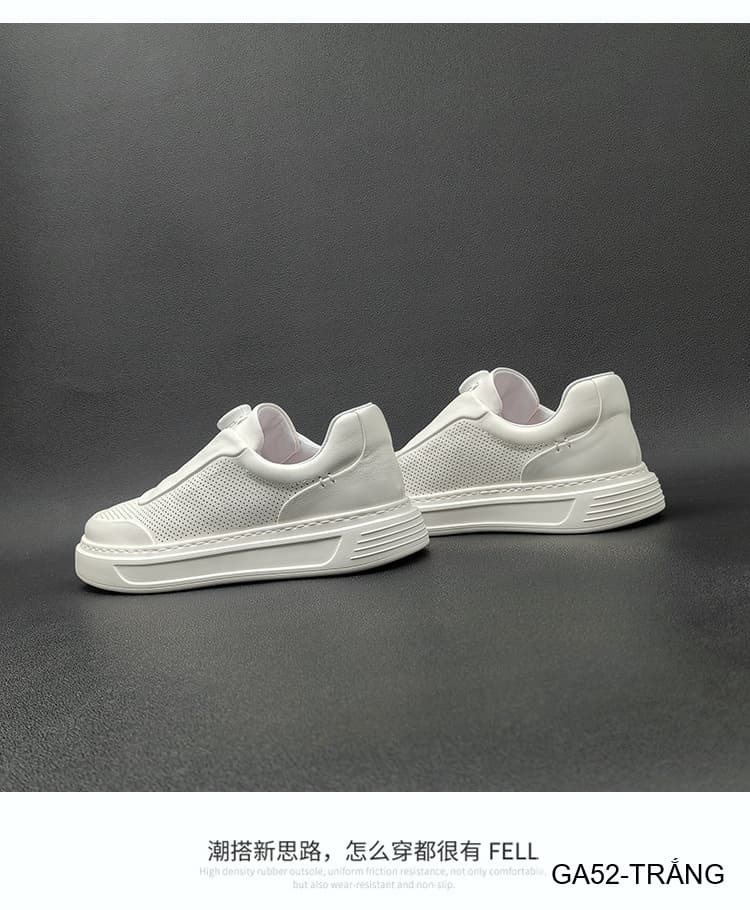 GA52 - Giày Sneaker Nam Đế Dày Tăng Chiều Cao Phong Cách Thể Thao Mùa Hè Trắng - ảnh 9